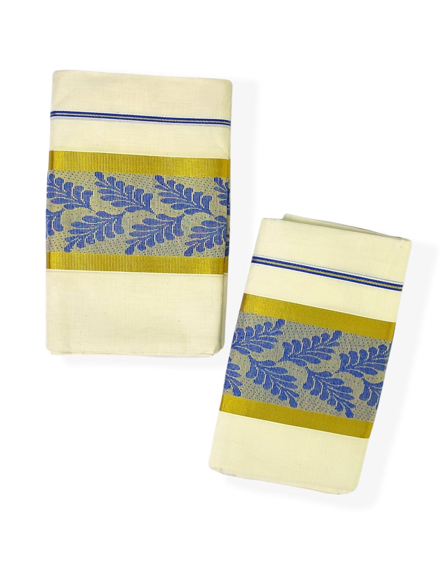 Single SetMundu with Leaf Jacquard Design