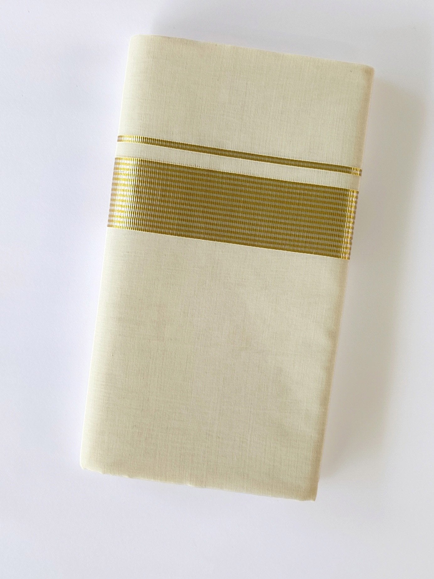 Premium Wedding Handloom Kasavu Mundu for Men