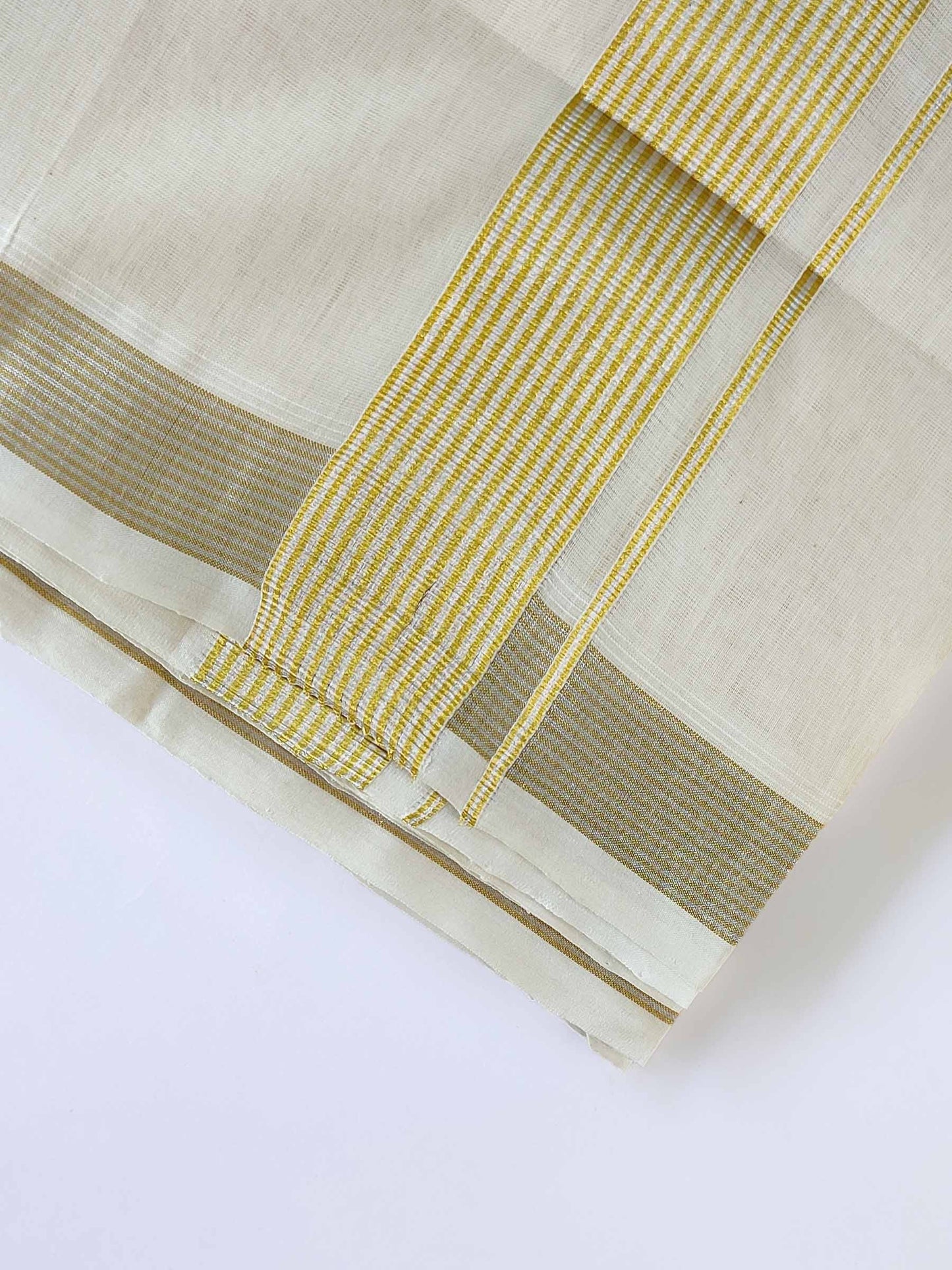 Premium Wedding Handloom Kasavu Mundu for Men
