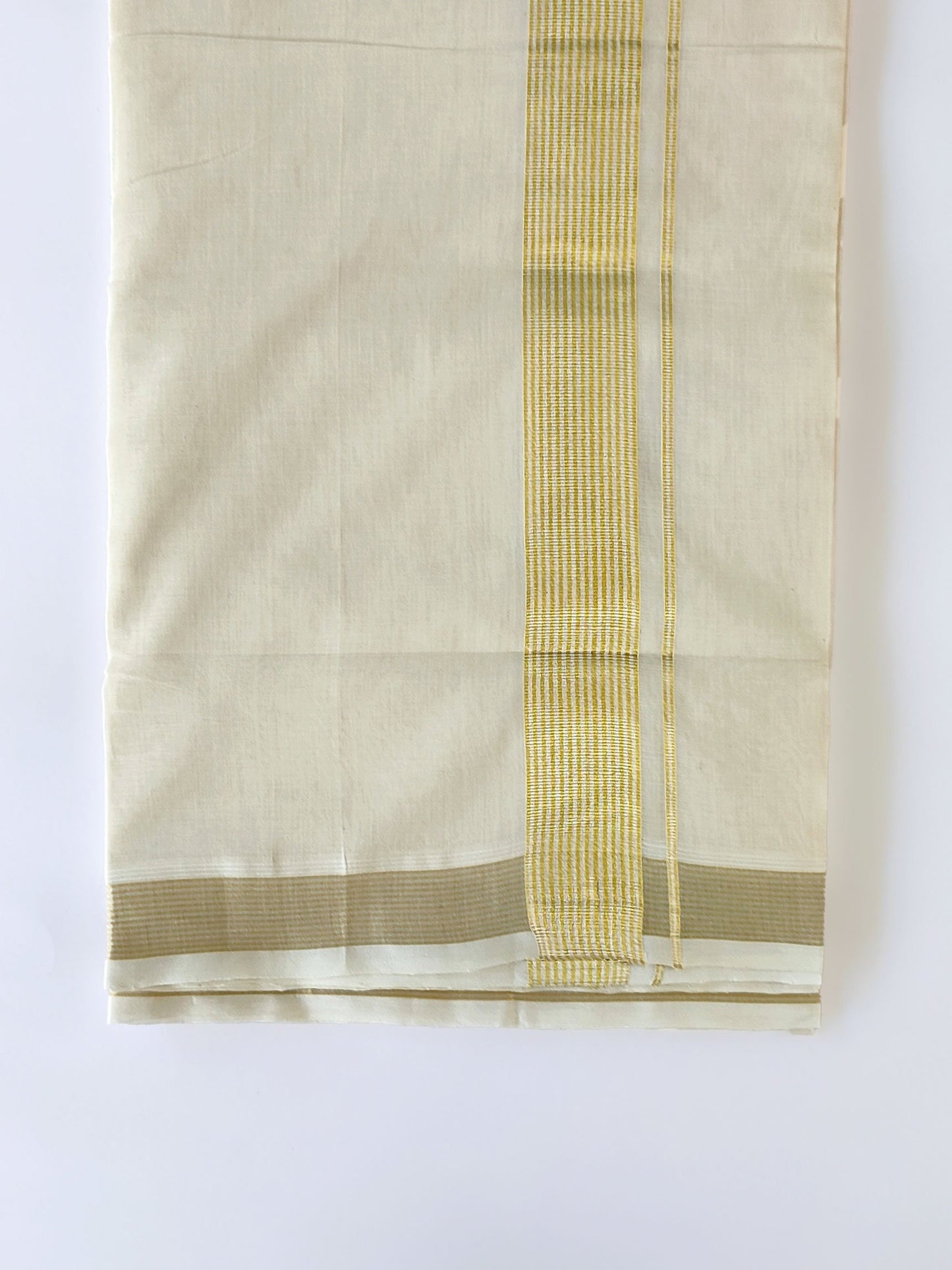 Premium Wedding Handloom Kasavu Mundu for Men