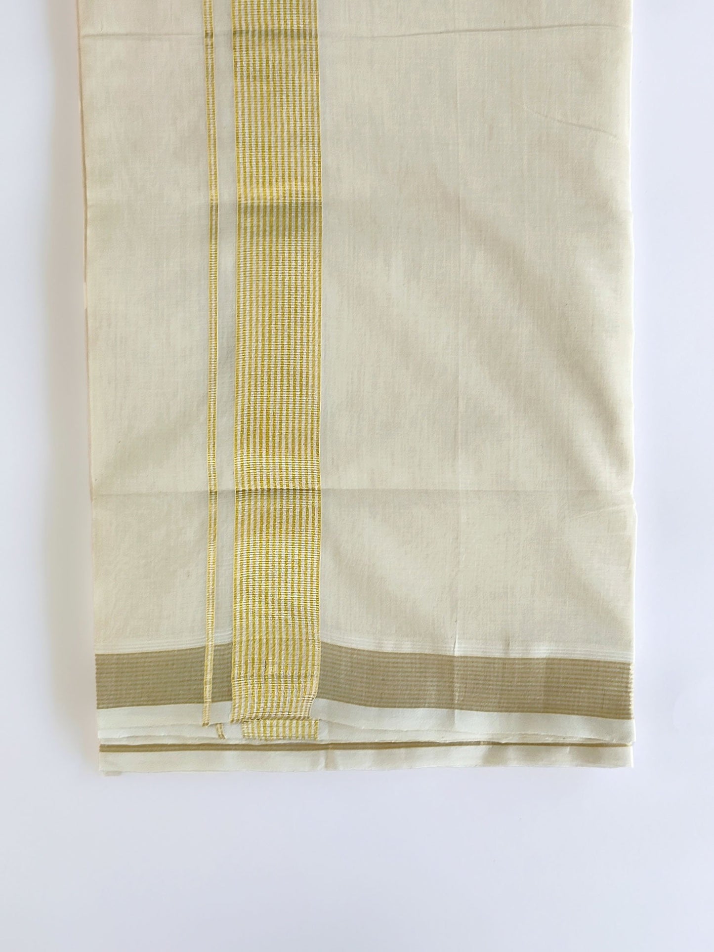 Premium Wedding Handloom Kasavu Mundu for Men
