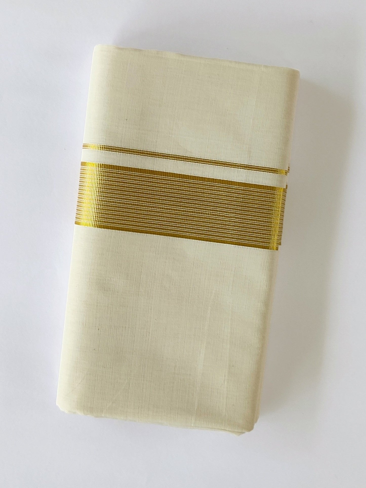 Premium Wedding Handloom Kasavu Mundu for Men