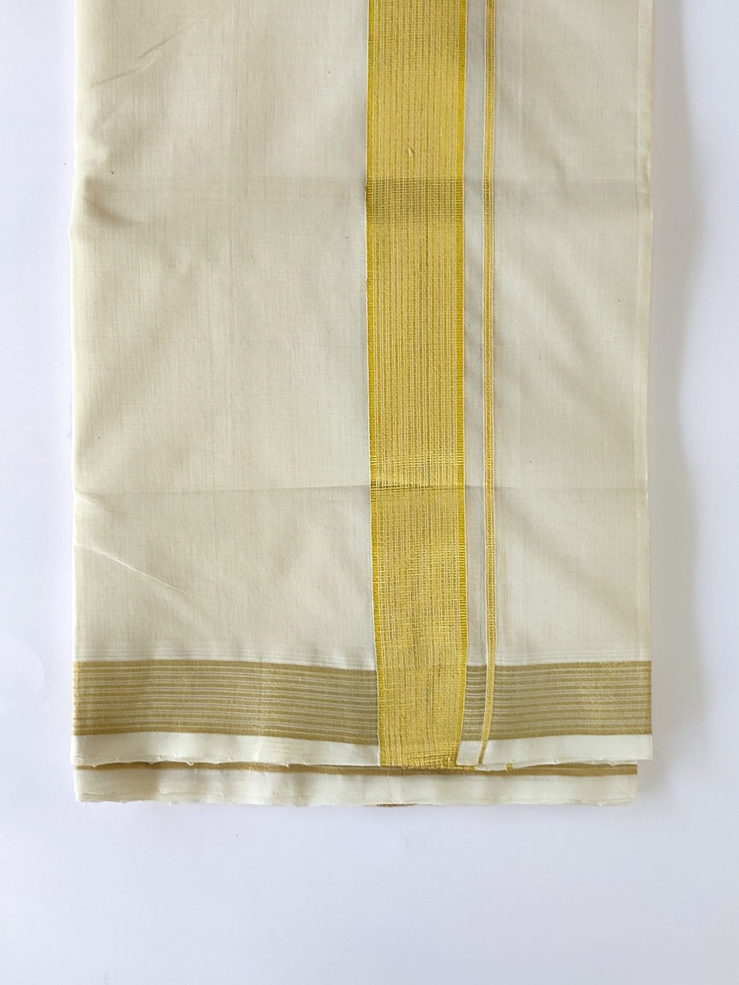 Premium Wedding Handloom Kasavu Mundu for Men