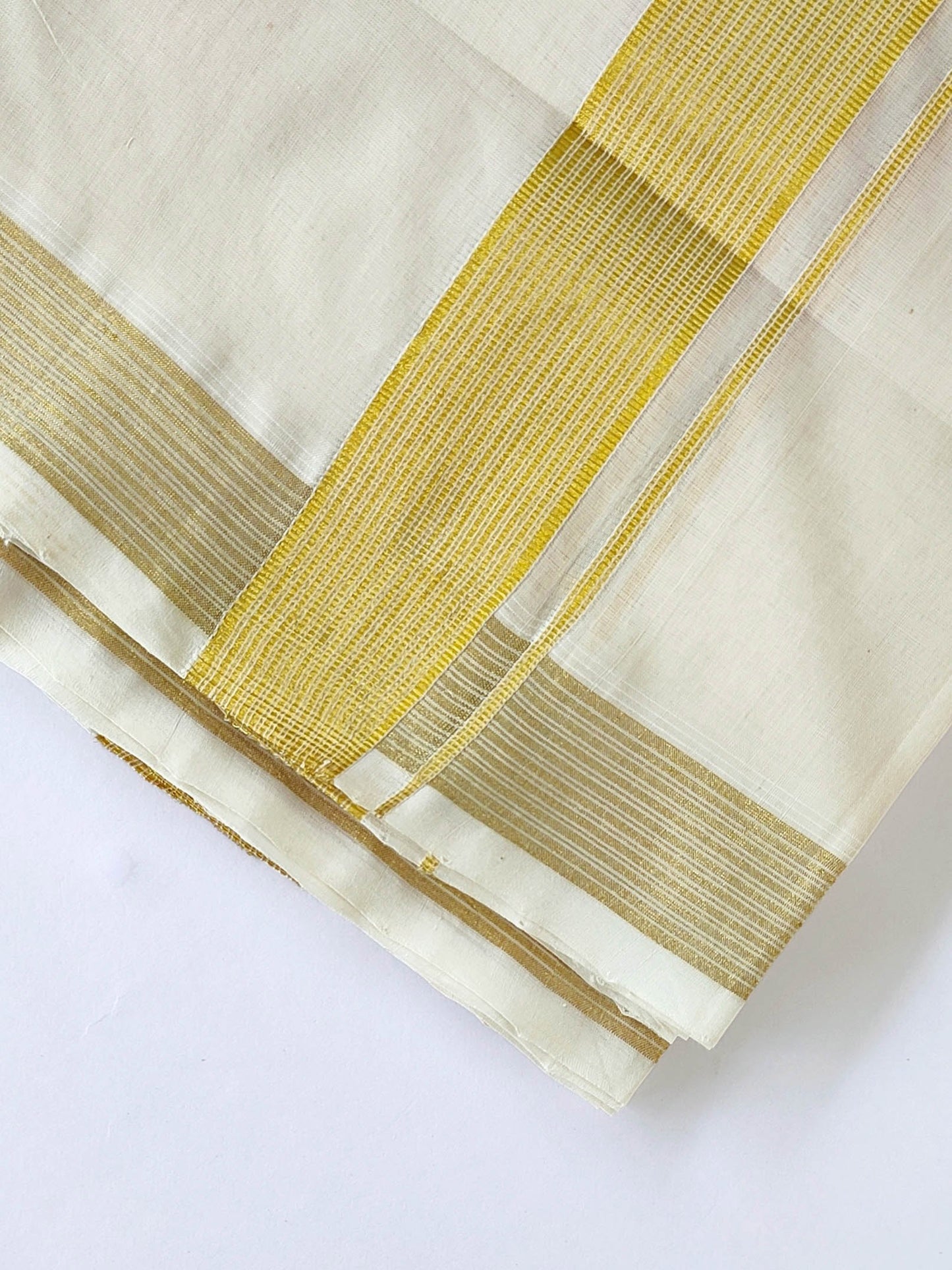 Premium Wedding Handloom Kasavu Mundu for Men