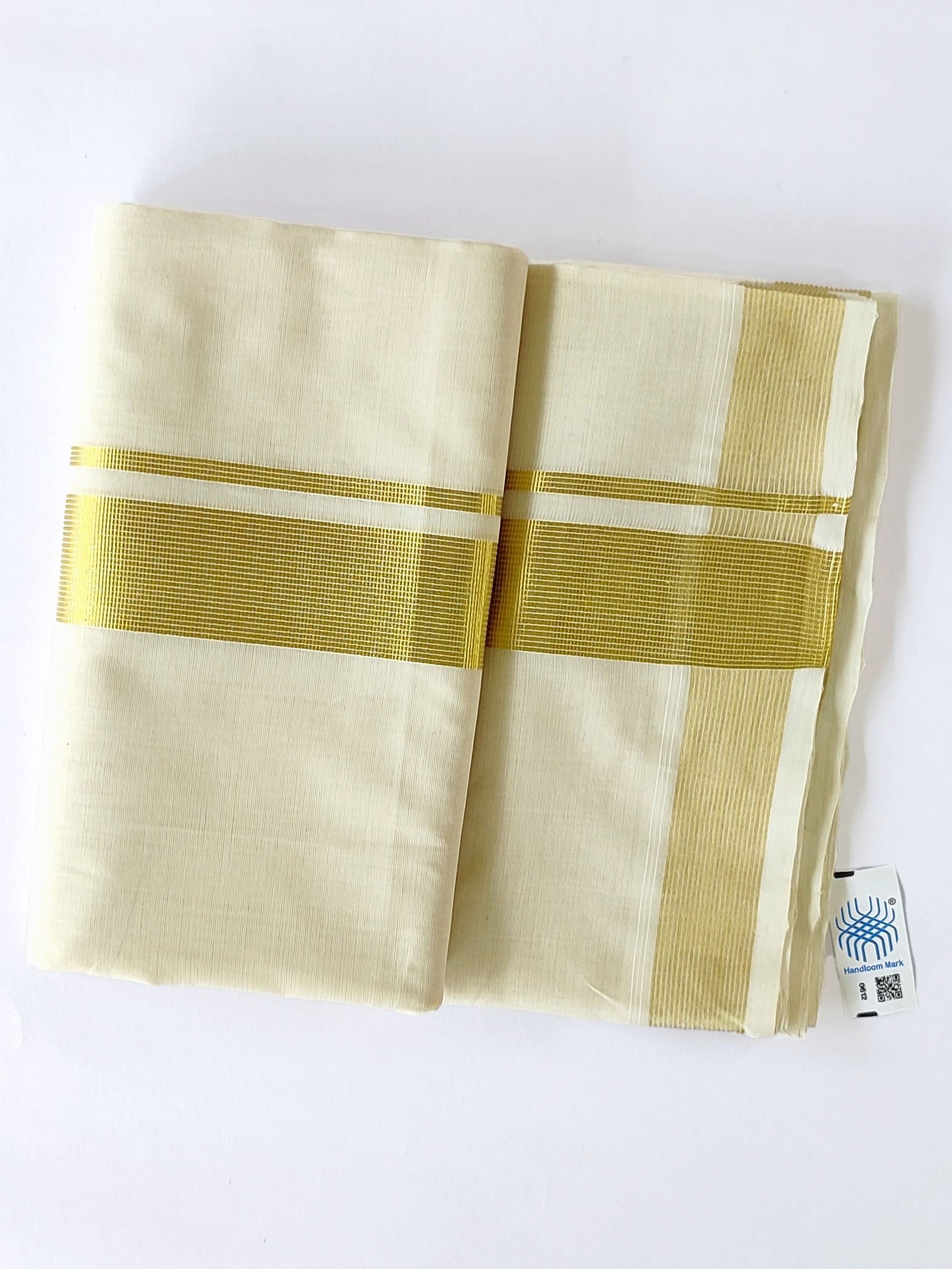 Premium Wedding Handloom Kasavu Mundu for Men