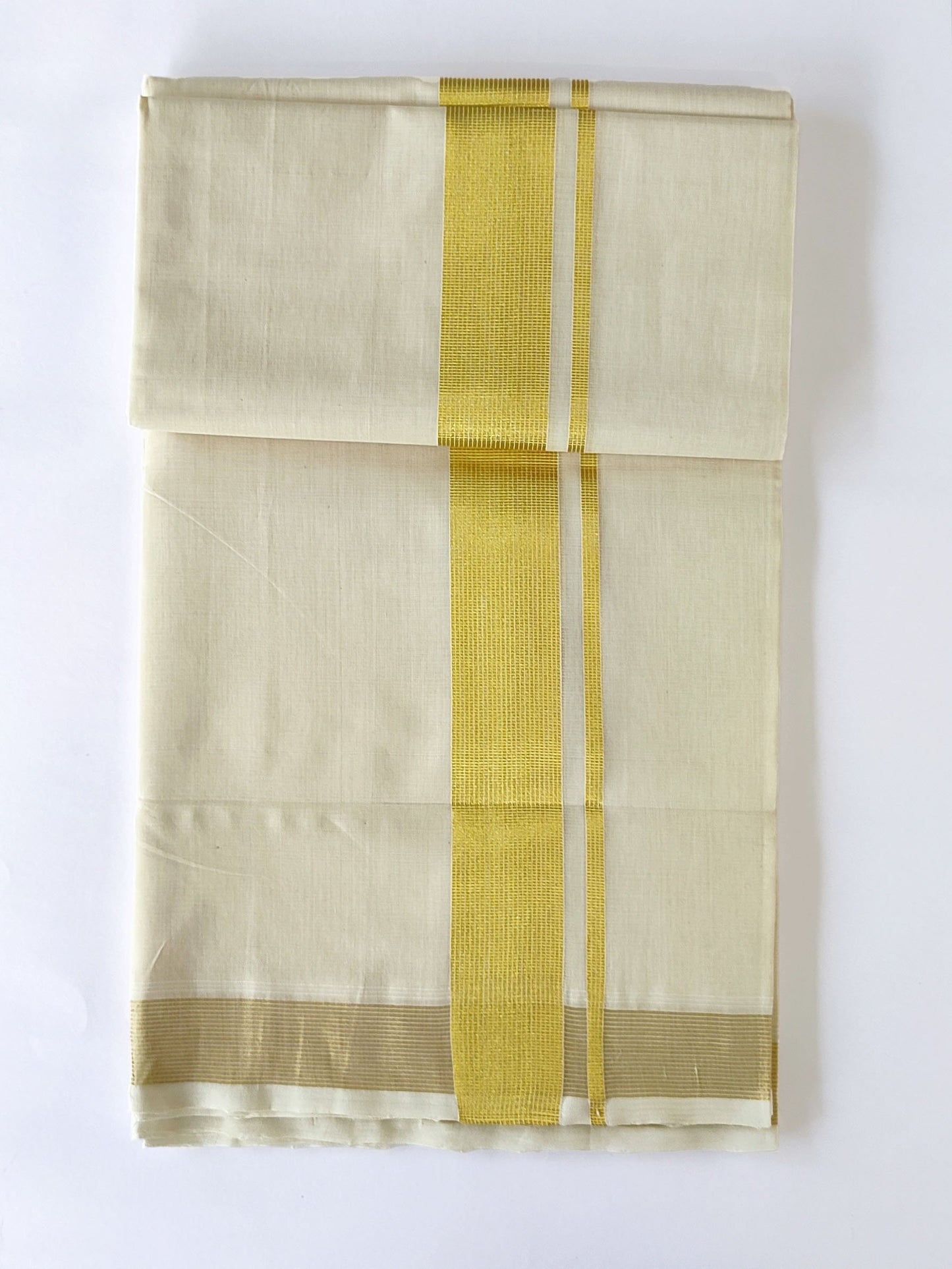 Premium Wedding Handloom Kasavu Mundu for Men