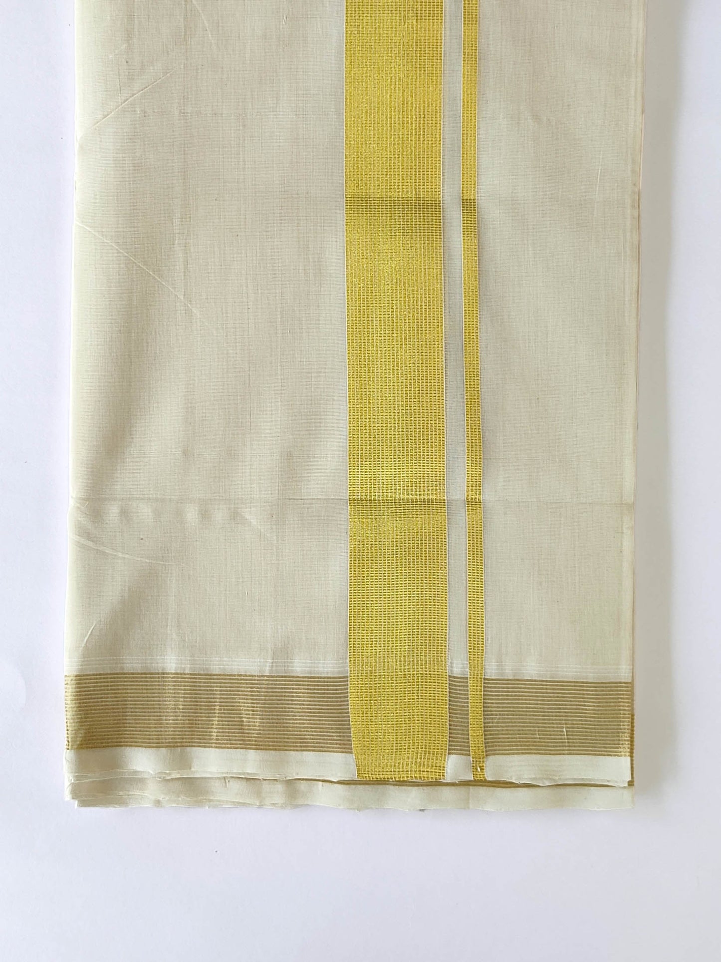 Premium Wedding Handloom Kasavu Mundu for Men