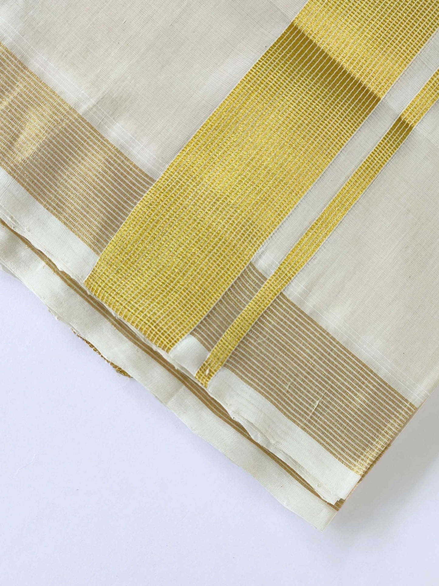 Premium Wedding Handloom Kasavu Mundu for Men