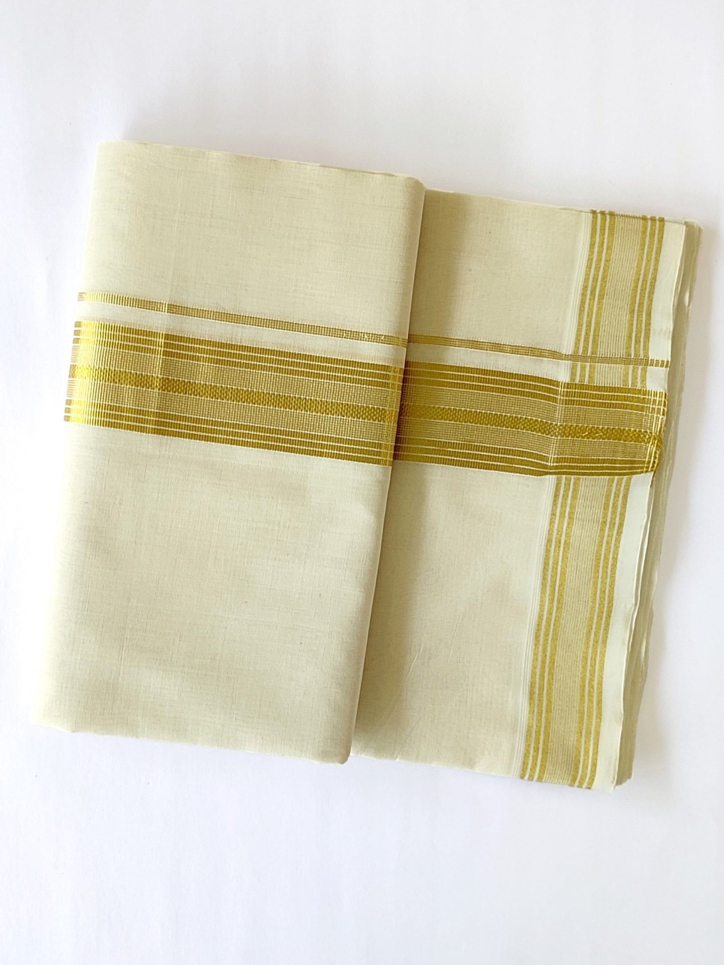 Premium Wedding Handloom Kasavu Mundu for Men