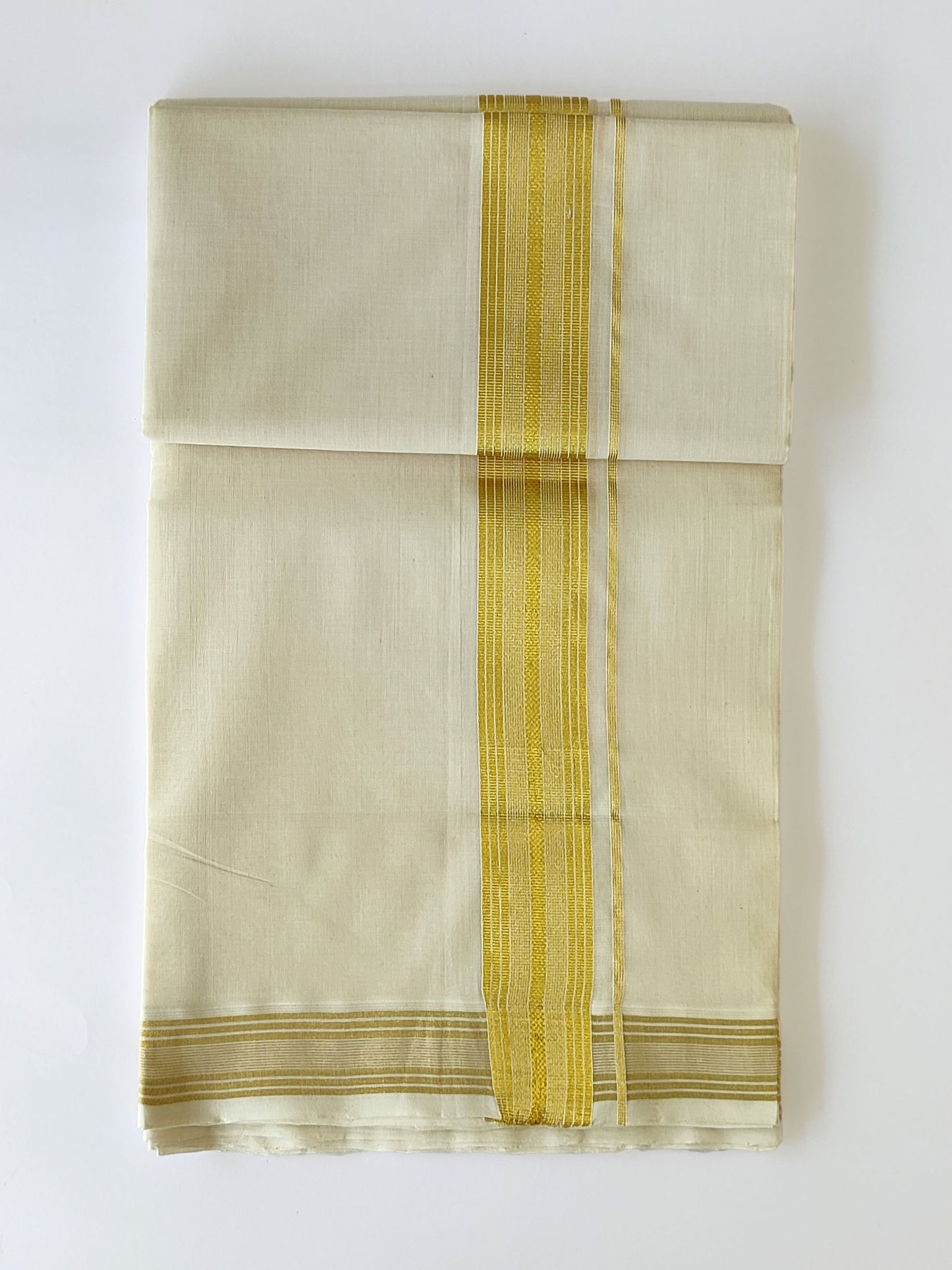 Premium Wedding Handloom Kasavu Mundu for Men