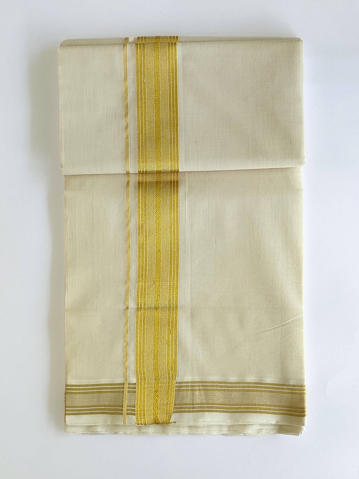 Premium Wedding Handloom Kasavu Mundu for Men