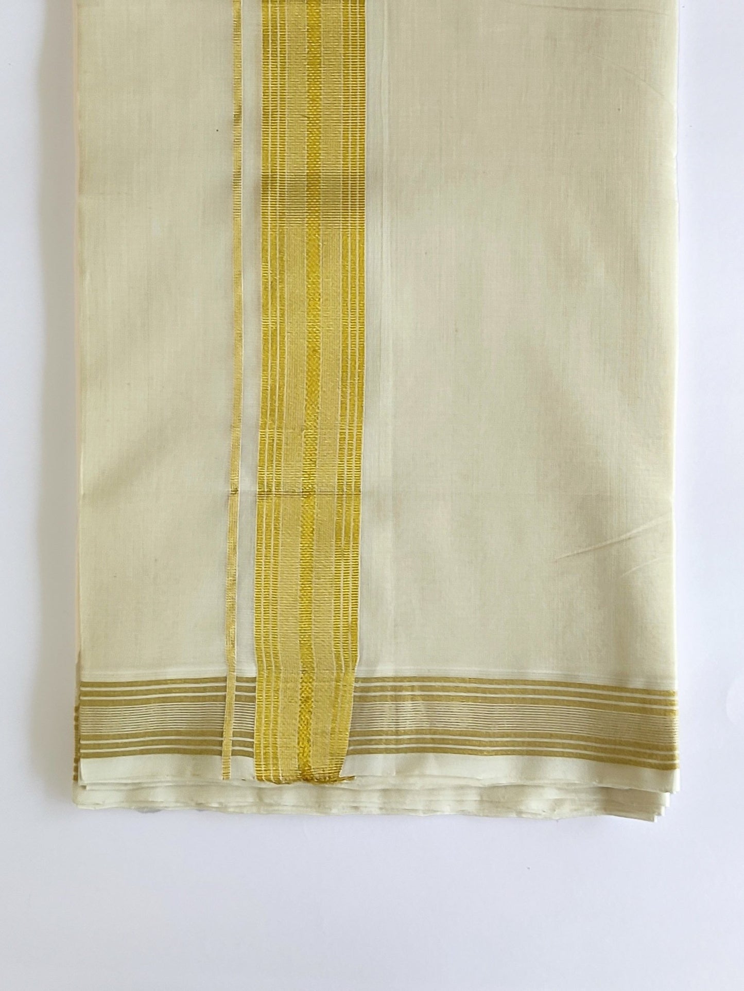 Premium Wedding Handloom Kasavu Mundu for Men