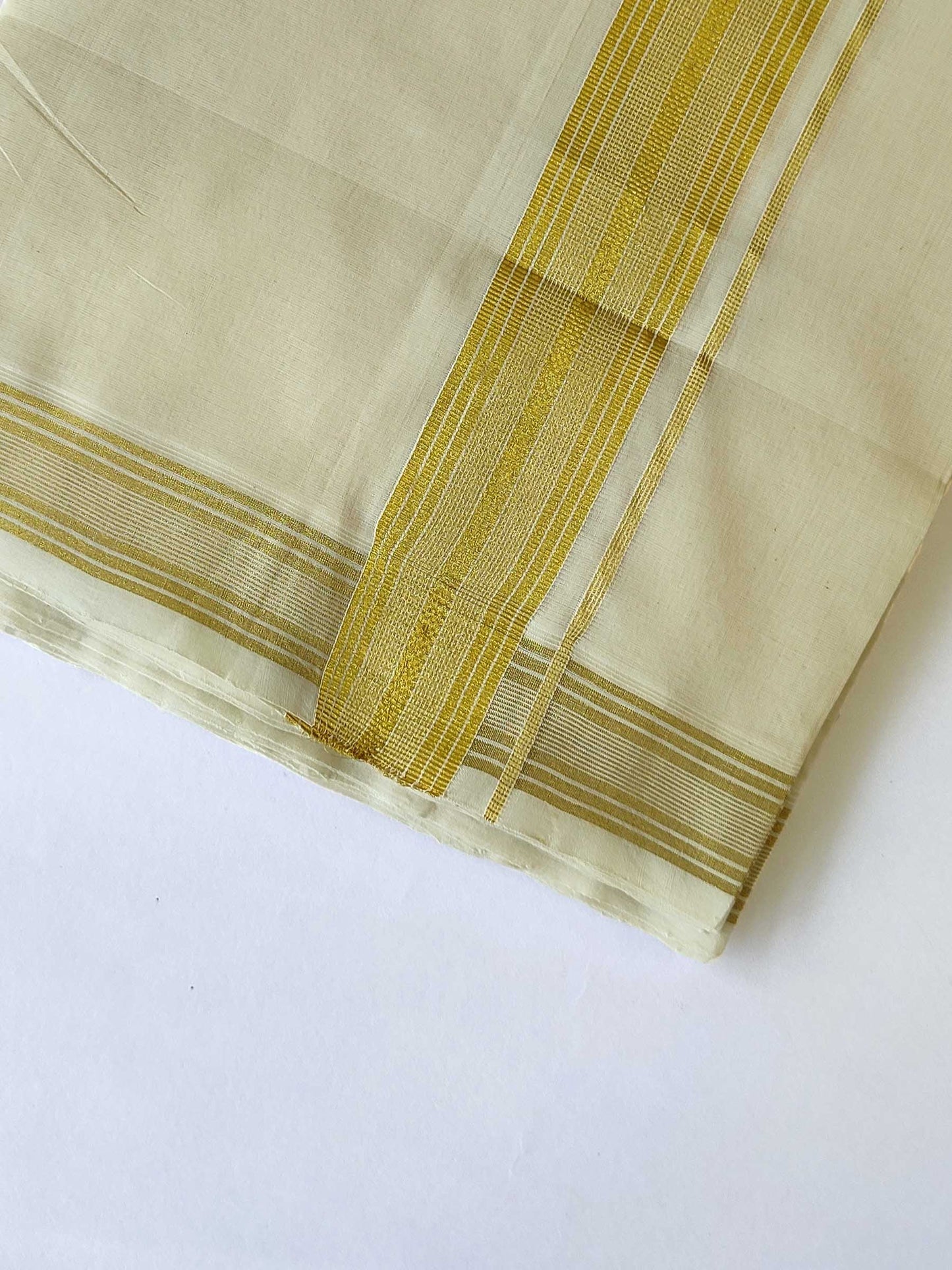 Premium Wedding Handloom Kasavu Mundu for Men