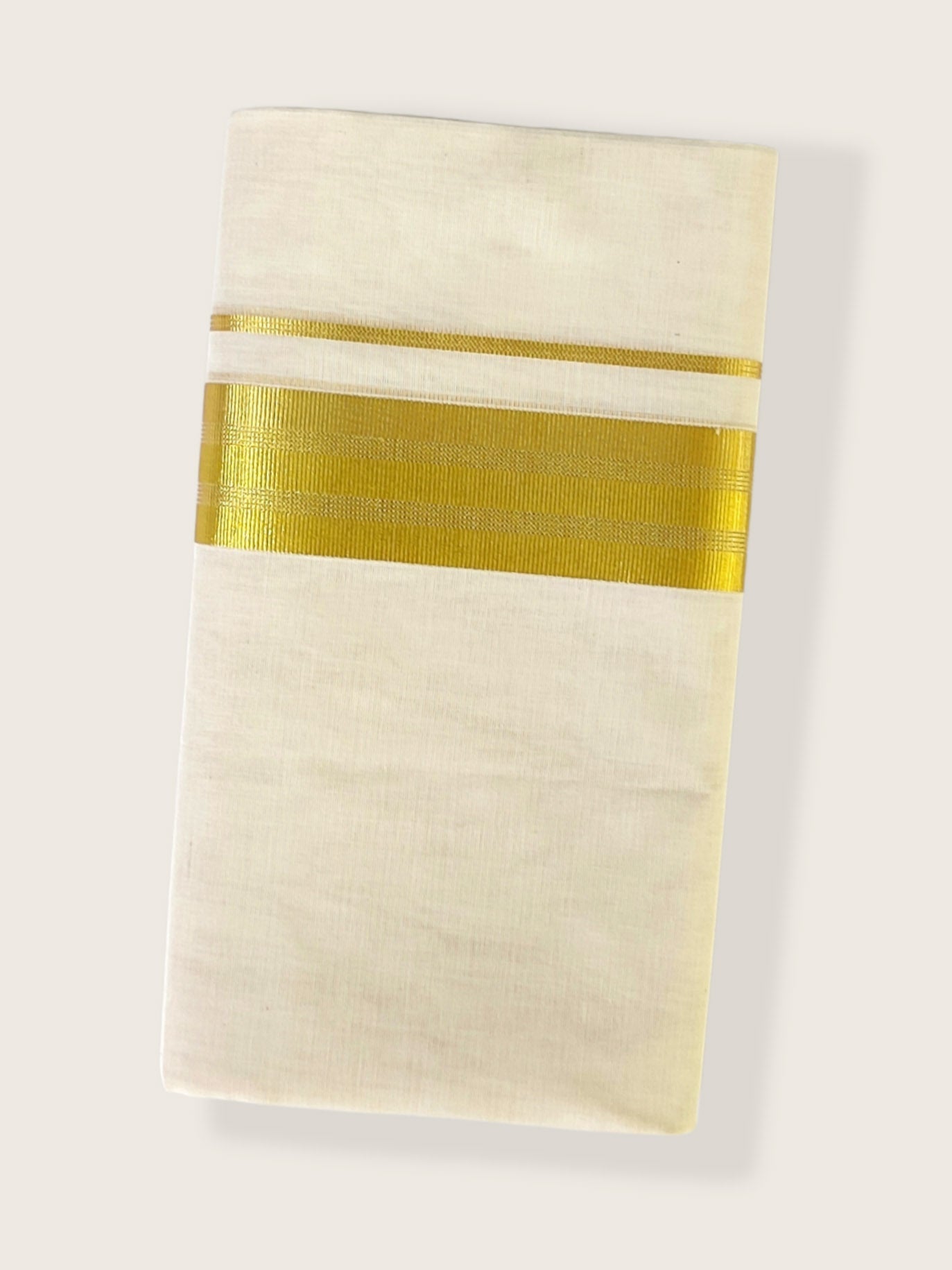 Premium Wedding Handloom Kasavu Mundu for Men