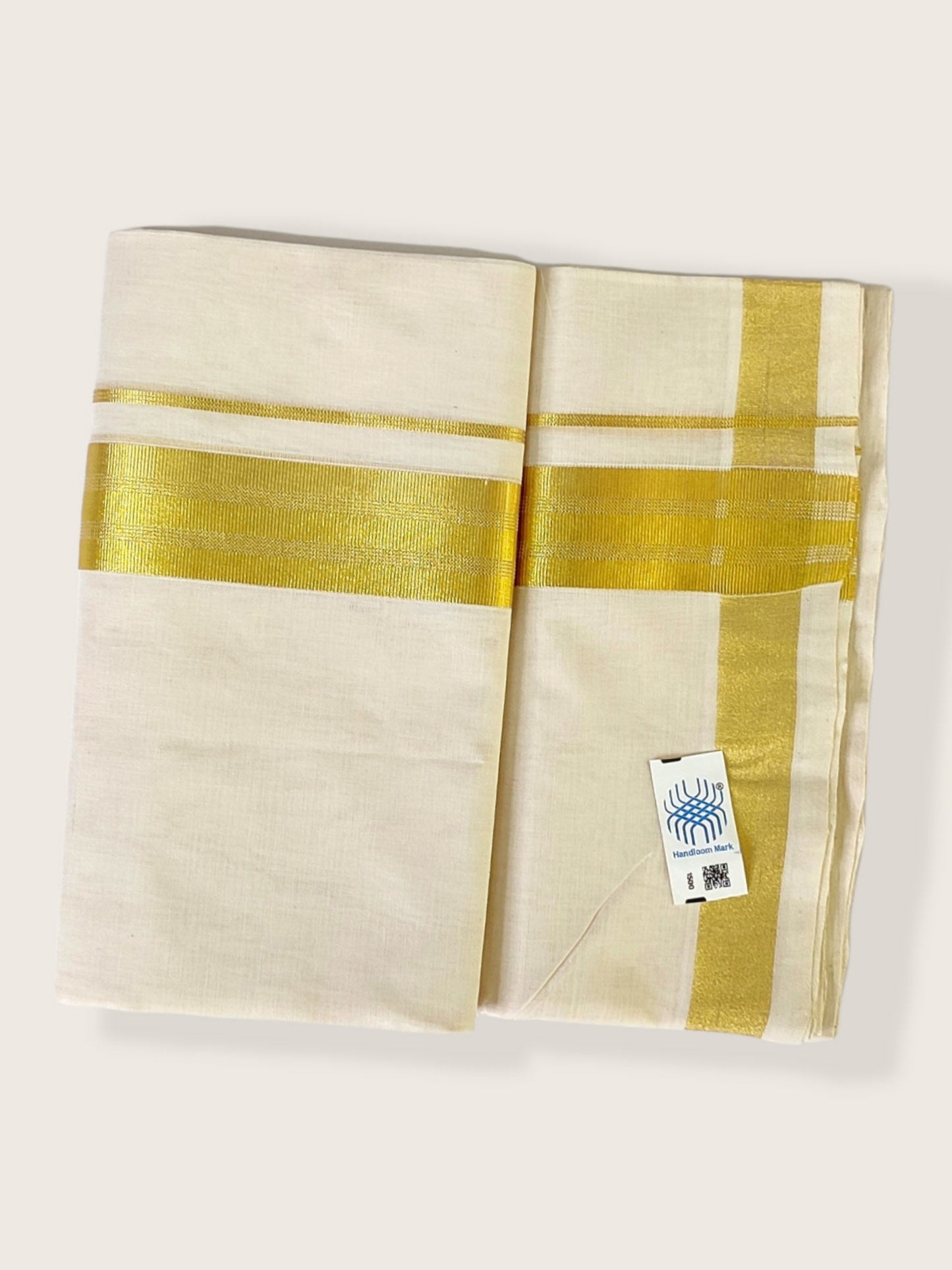 Premium Wedding Handloom Kasavu Mundu for Men