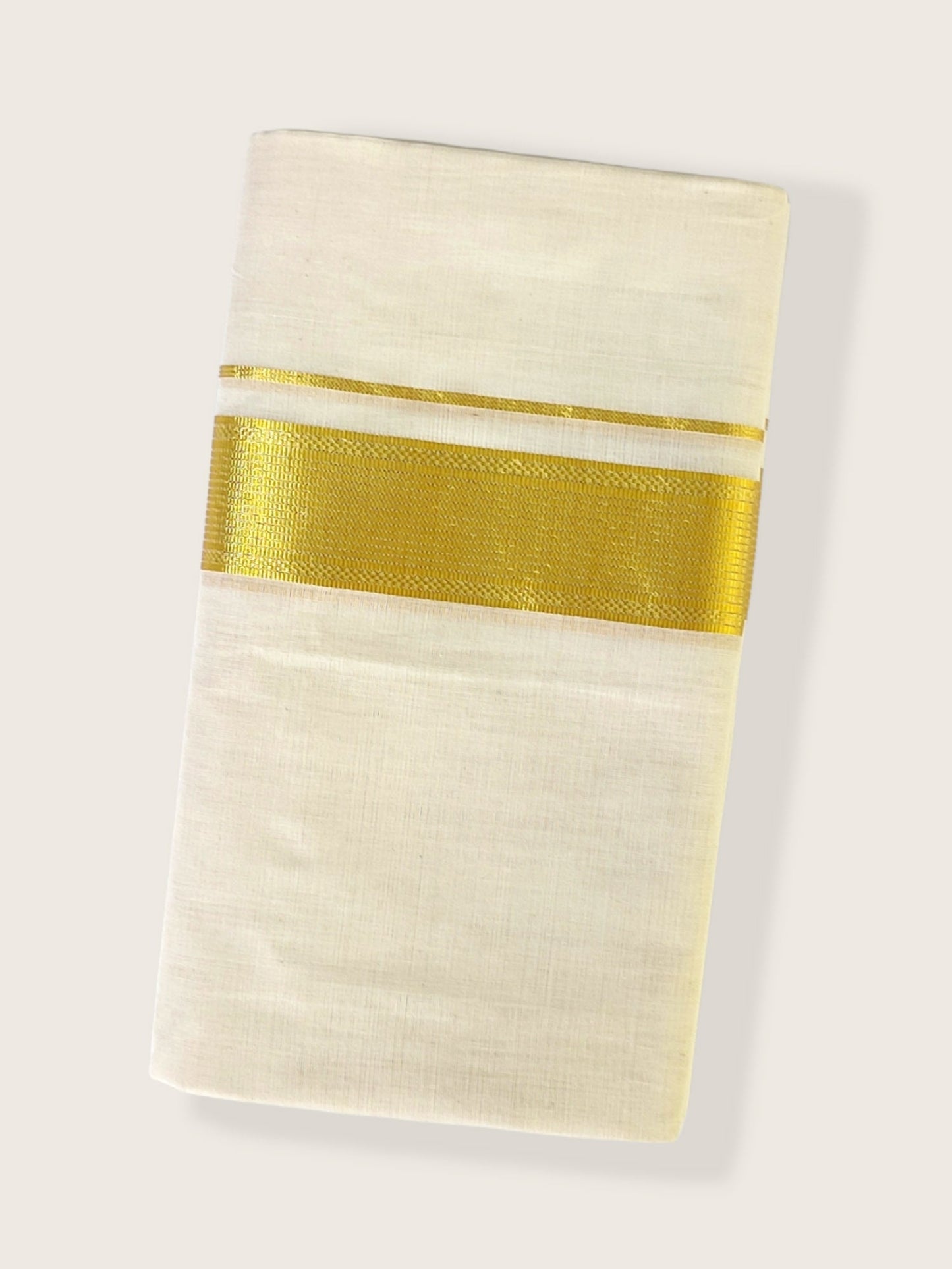 Premium Wedding Handloom Kasavu Mundu for Men