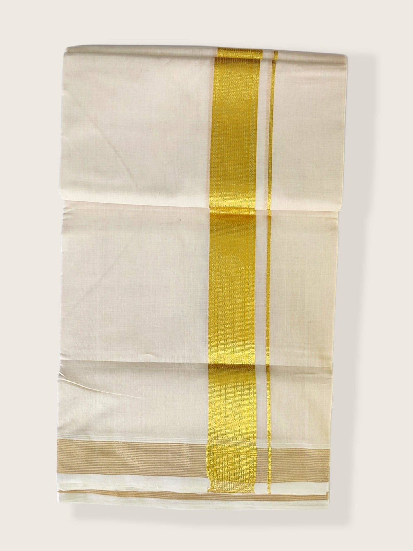Premium Wedding Handloom Kasavu Mundu for Men