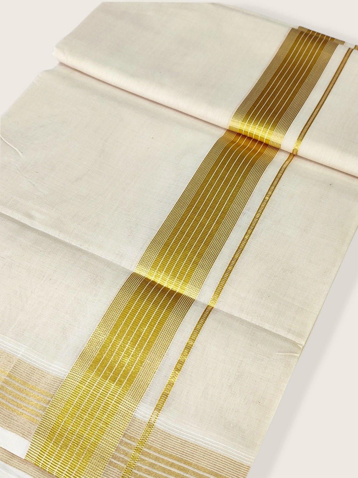 Premium Wedding Handloom Kasavu Mundu for Men