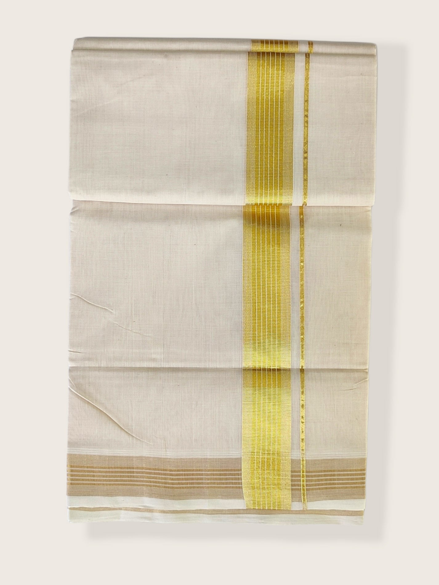 Premium Wedding Handloom Kasavu Mundu for Men