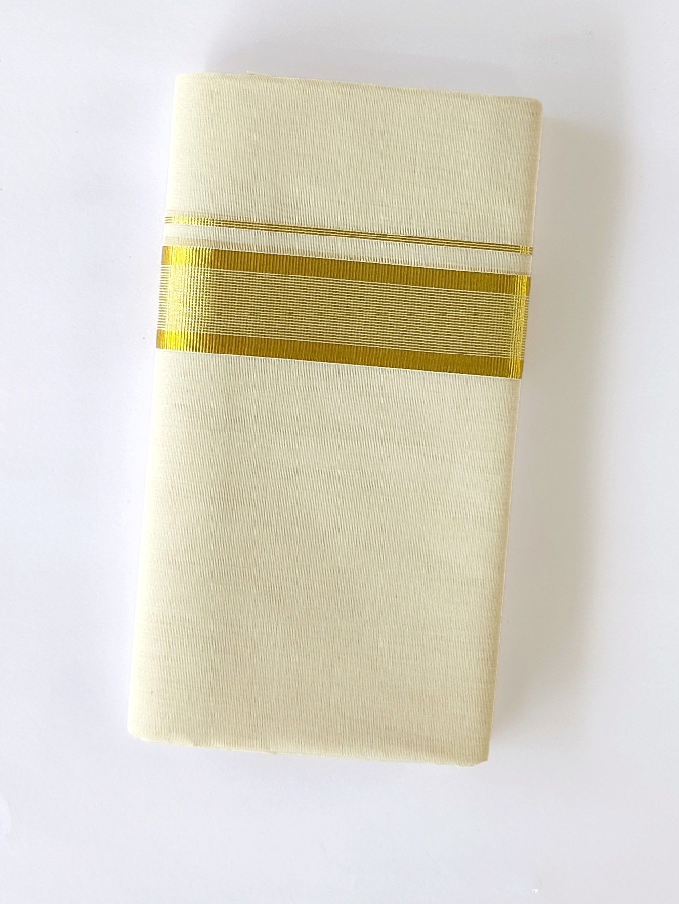 Premium Wedding Handloom Kasavu Mundu for Men