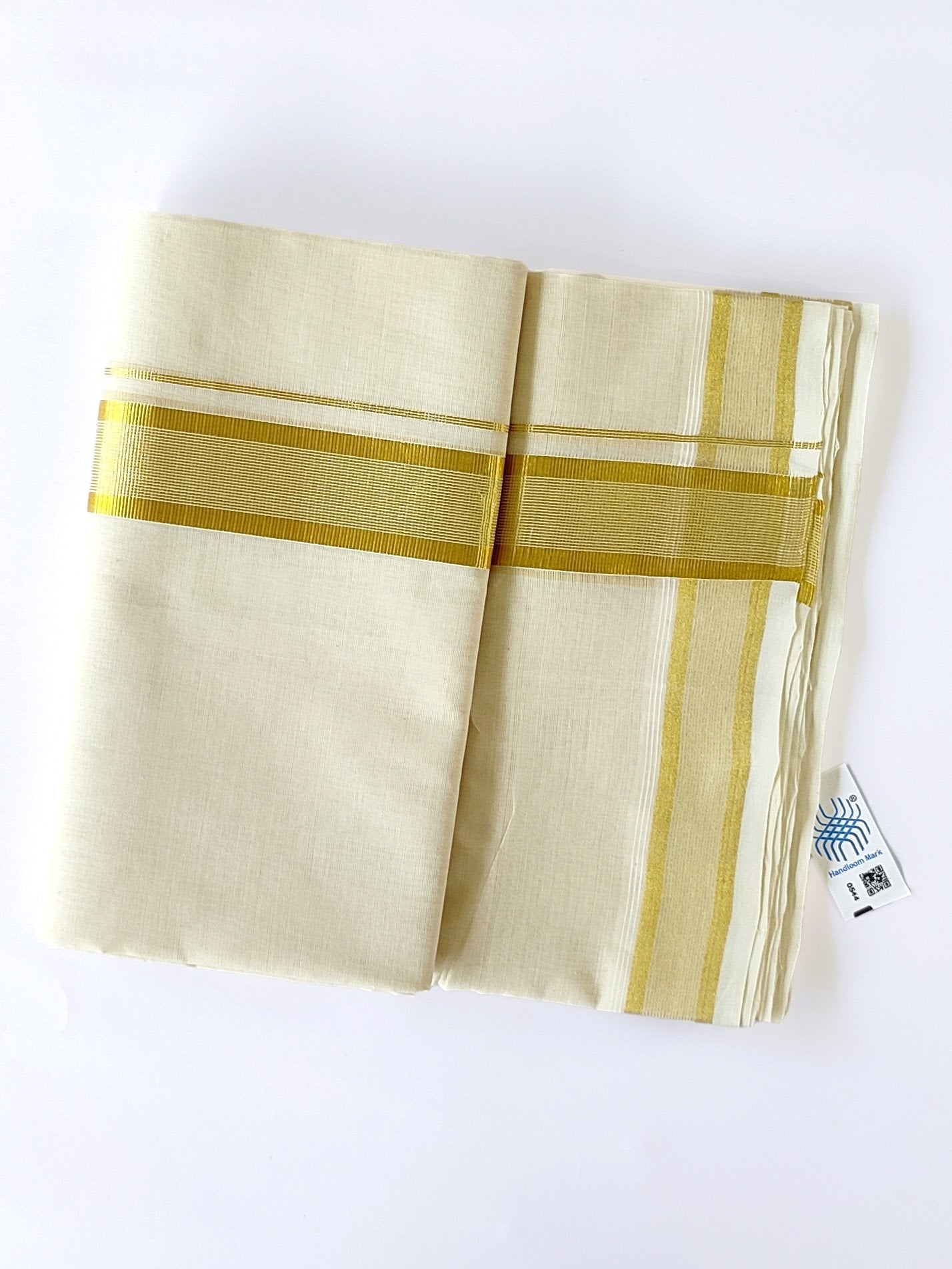 Premium Wedding Handloom Kasavu Mundu for Men