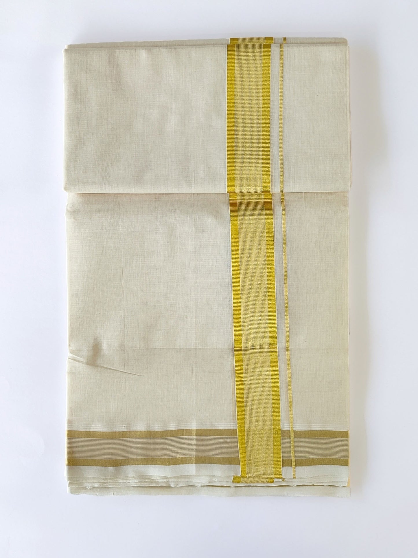 Premium Wedding Handloom Kasavu Mundu for Men