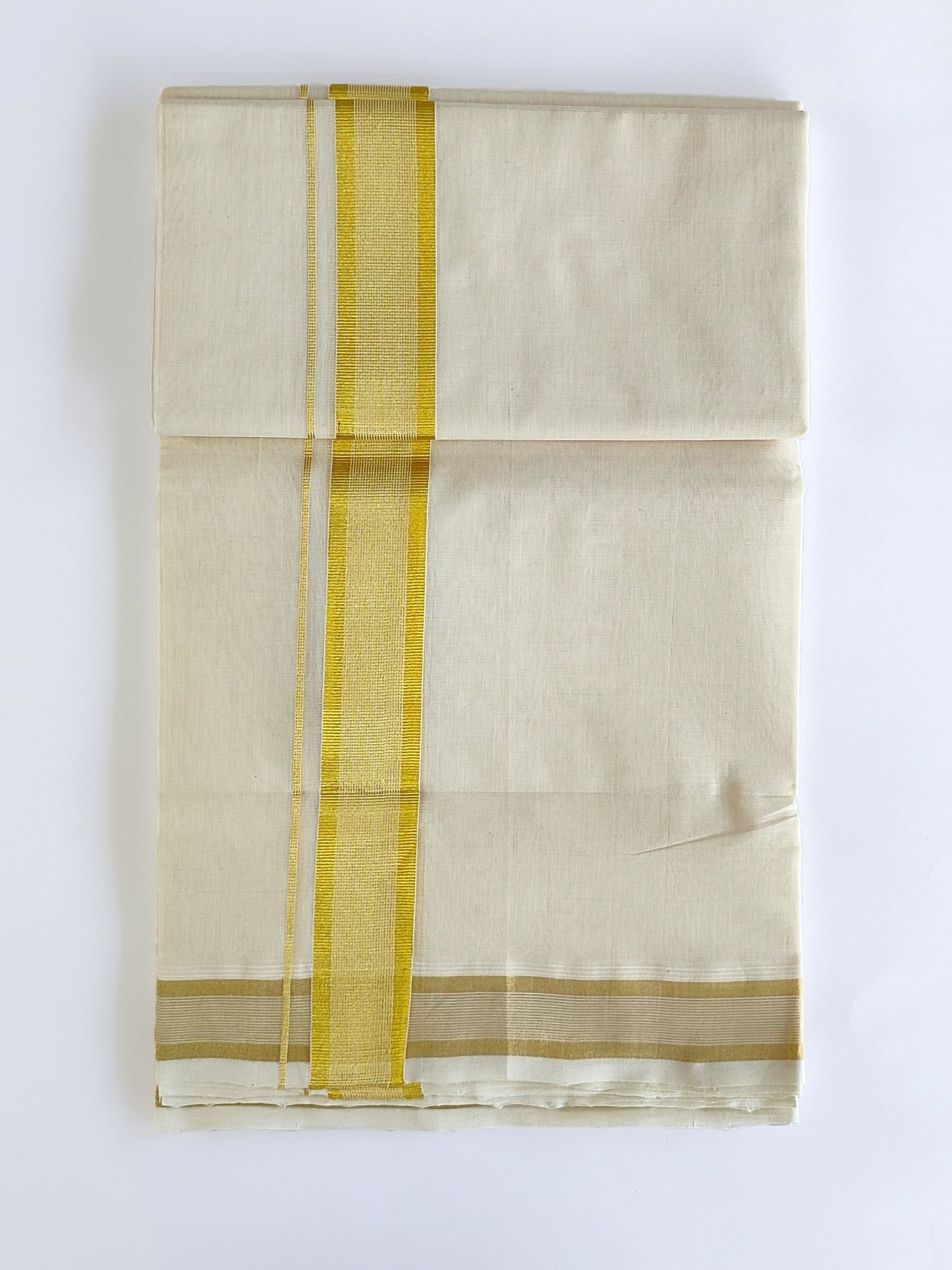 Premium Wedding Handloom Kasavu Mundu for Men