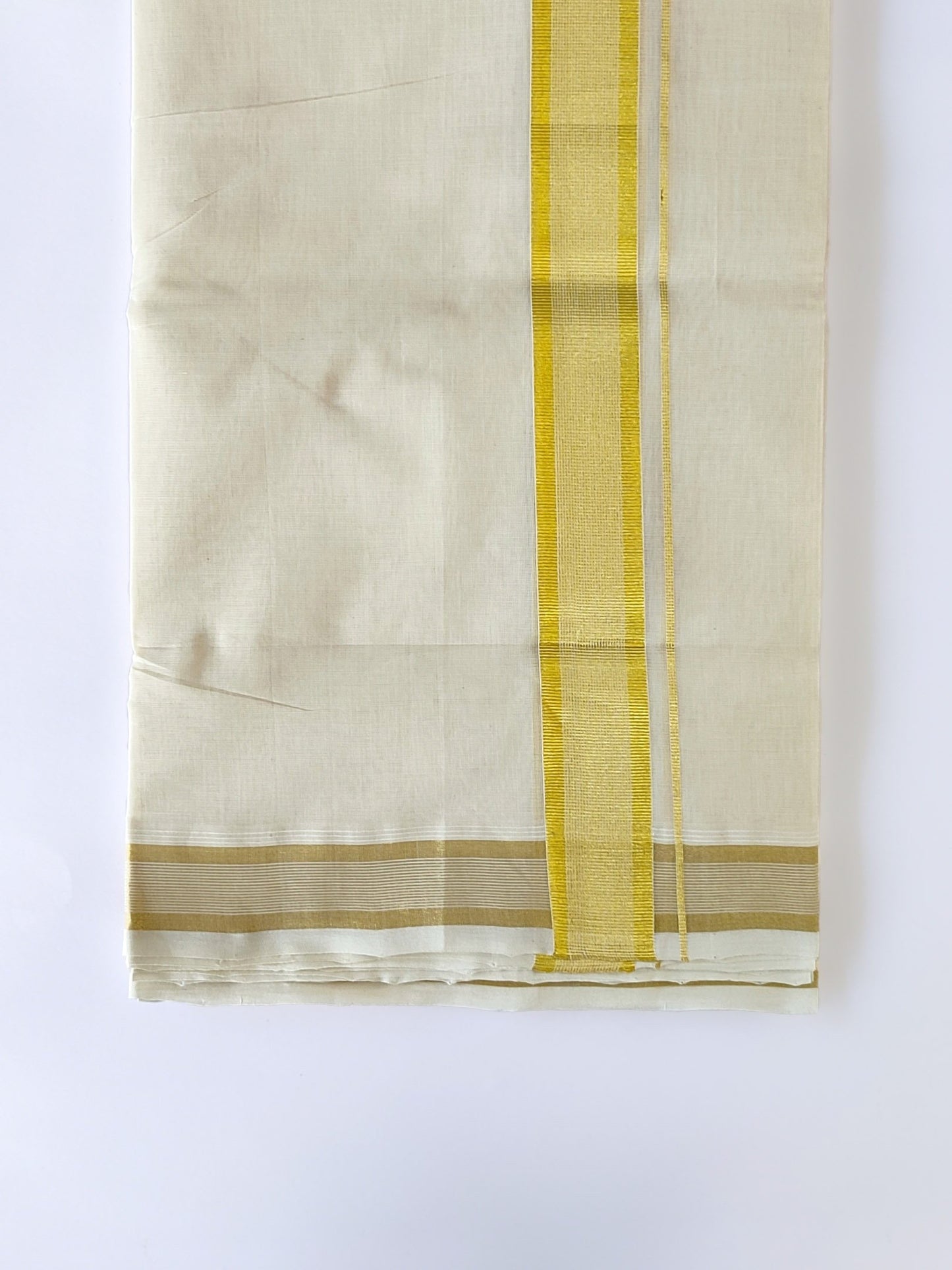 Premium Wedding Handloom Kasavu Mundu for Men