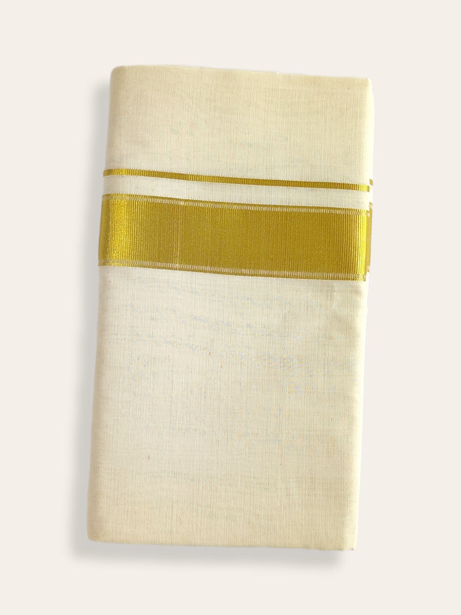 Premium Wedding Handloom Balaramapuram Unaakupaavu Kasavu Mundu for Men