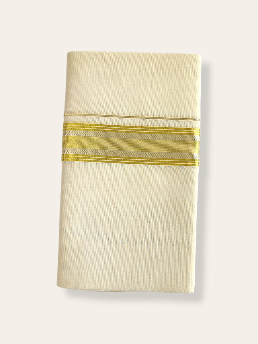 Premium Wedding Handloom Balaramapuram Unaakupaavu Kasavu Mundu for Men