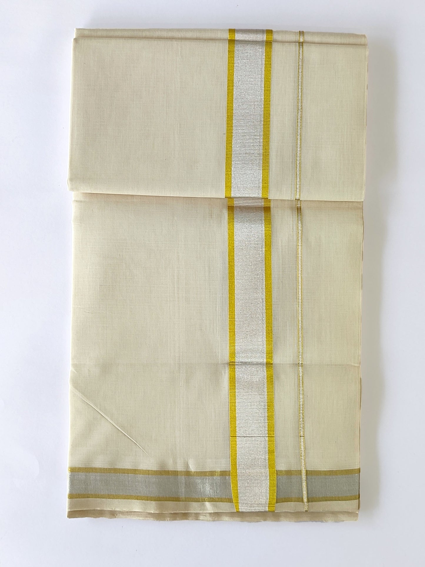 Premium Wedding Handloom Kasavu Mundu for Men