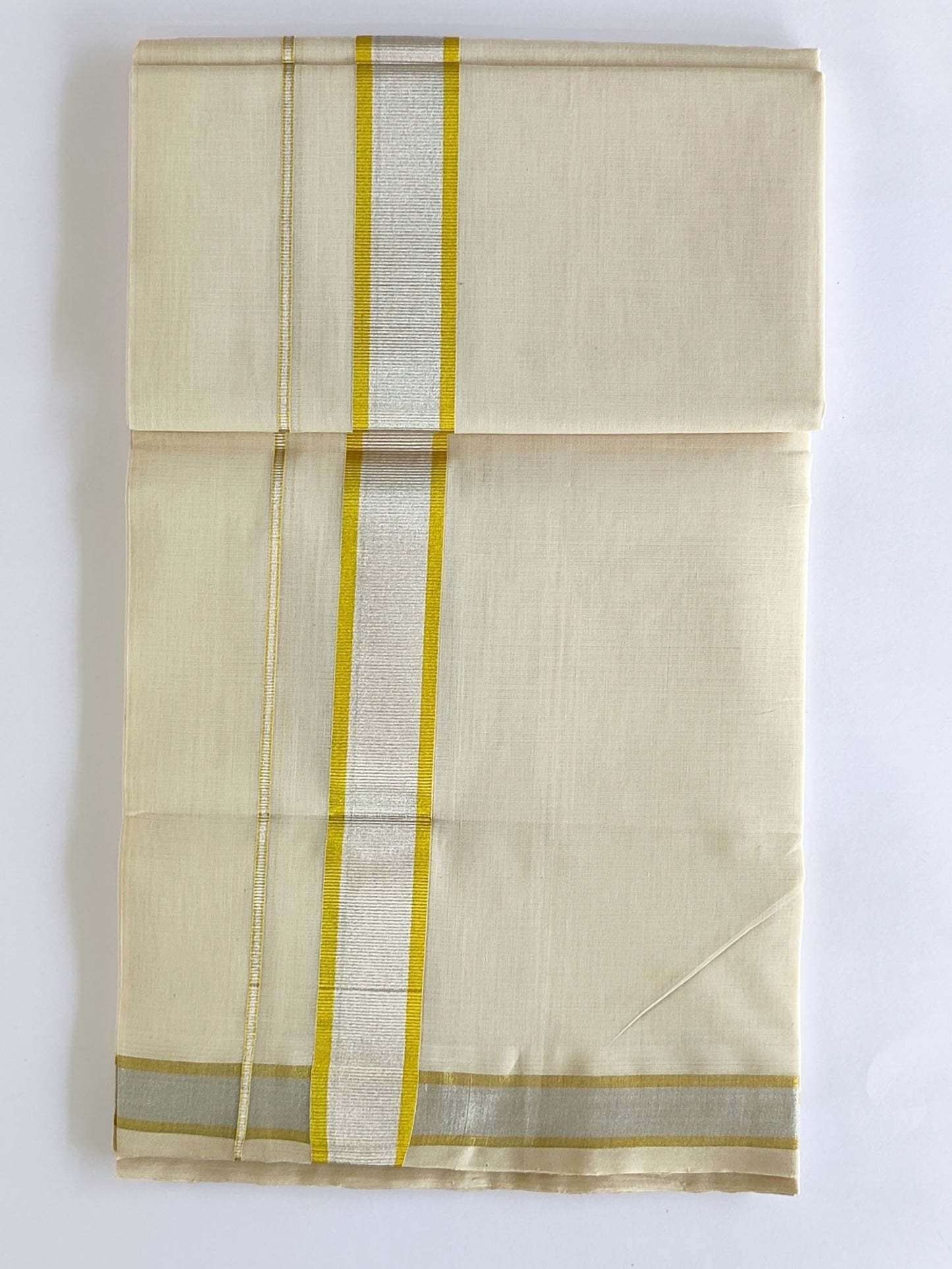 Premium Wedding Handloom Kasavu Mundu for Men