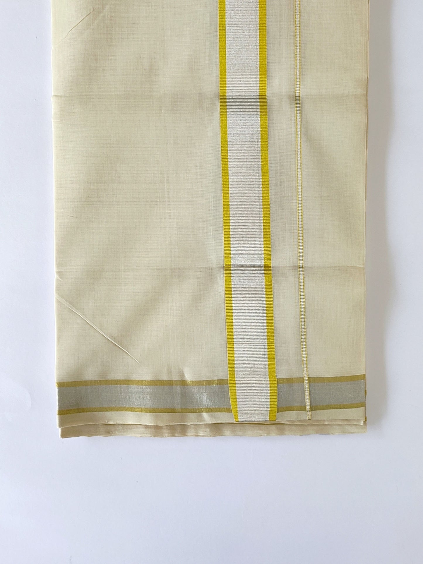 Premium Wedding Handloom Kasavu Mundu for Men