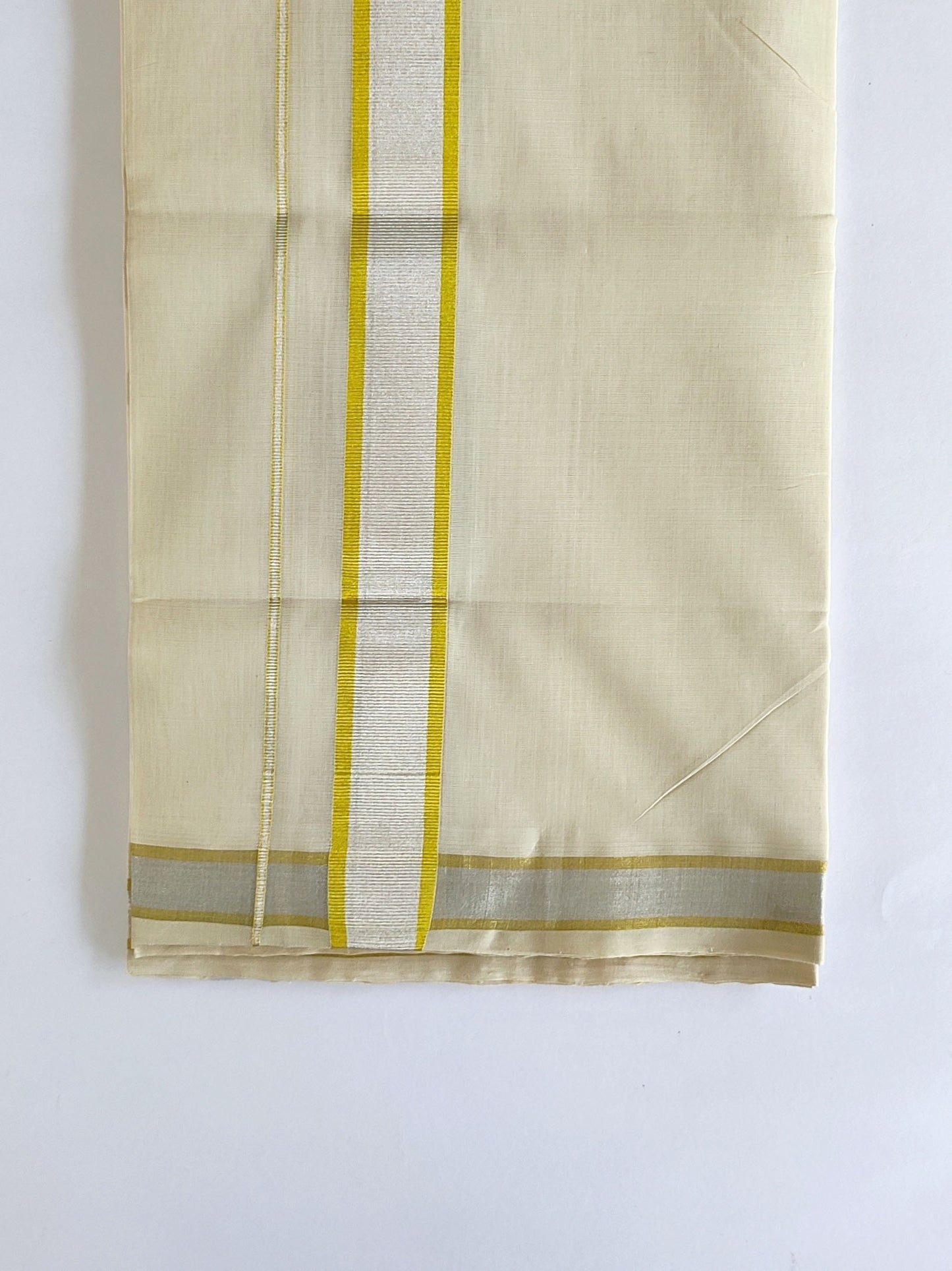 Premium Wedding Handloom Kasavu Mundu for Men
