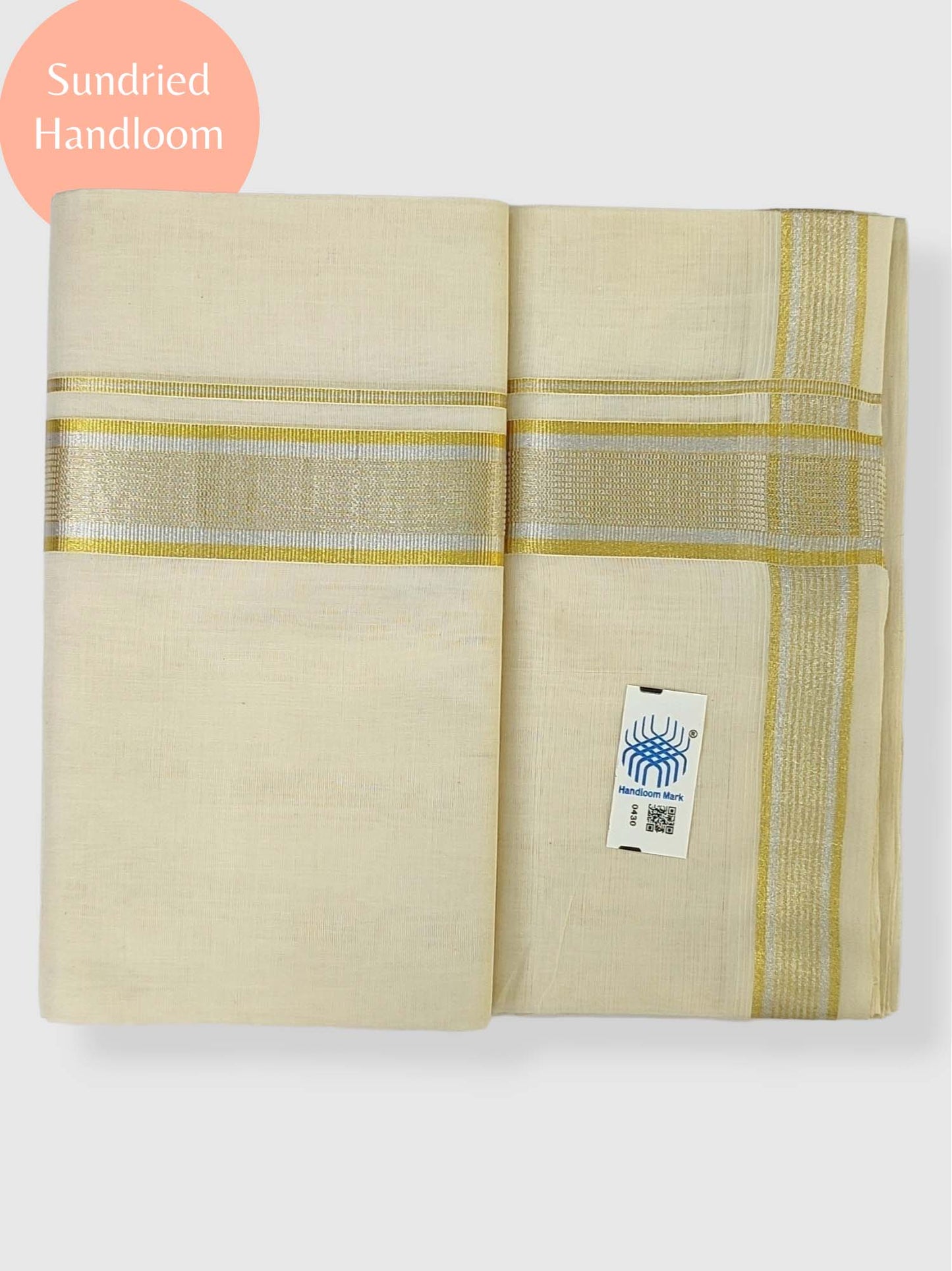 Premium Wedding Handloom Balaramapuram Unaakupaavu Kasavu Mundu for Men