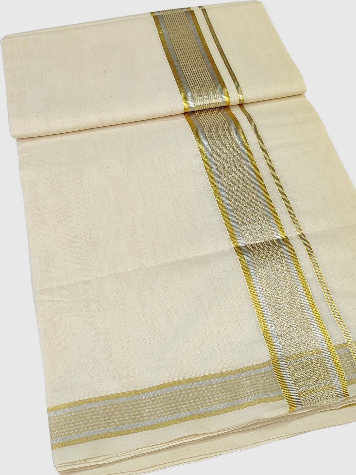 Premium Wedding Handloom Balaramapuram Unaakupaavu Kasavu Mundu for Men