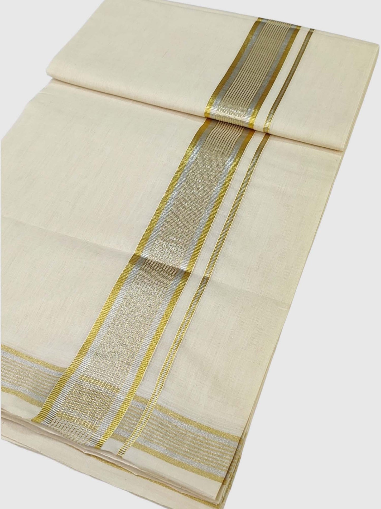 Premium Wedding Handloom Balaramapuram Unaakupaavu Kasavu Mundu for Men