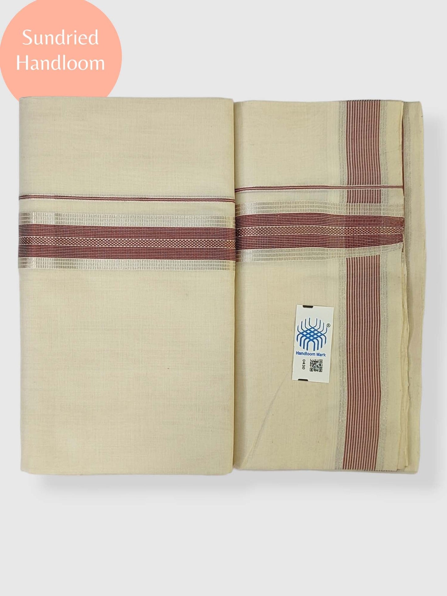 Premium Wedding Handloom Balaramapuram Unaakupaavu Kasavu Mundu for Men