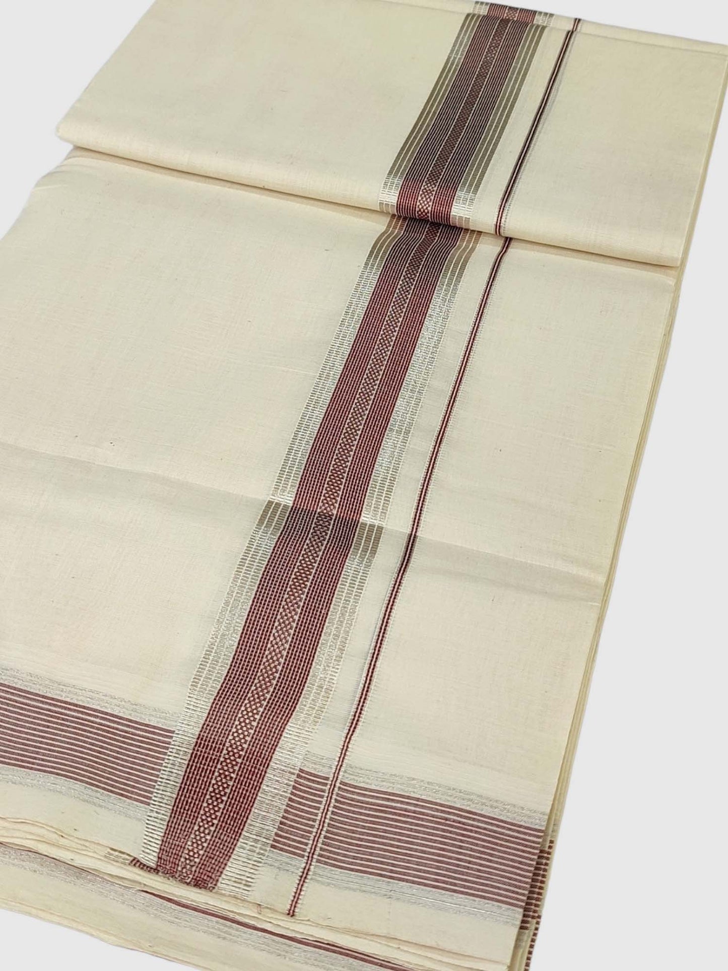 Premium Wedding Handloom Balaramapuram Unaakupaavu Kasavu Mundu for Men