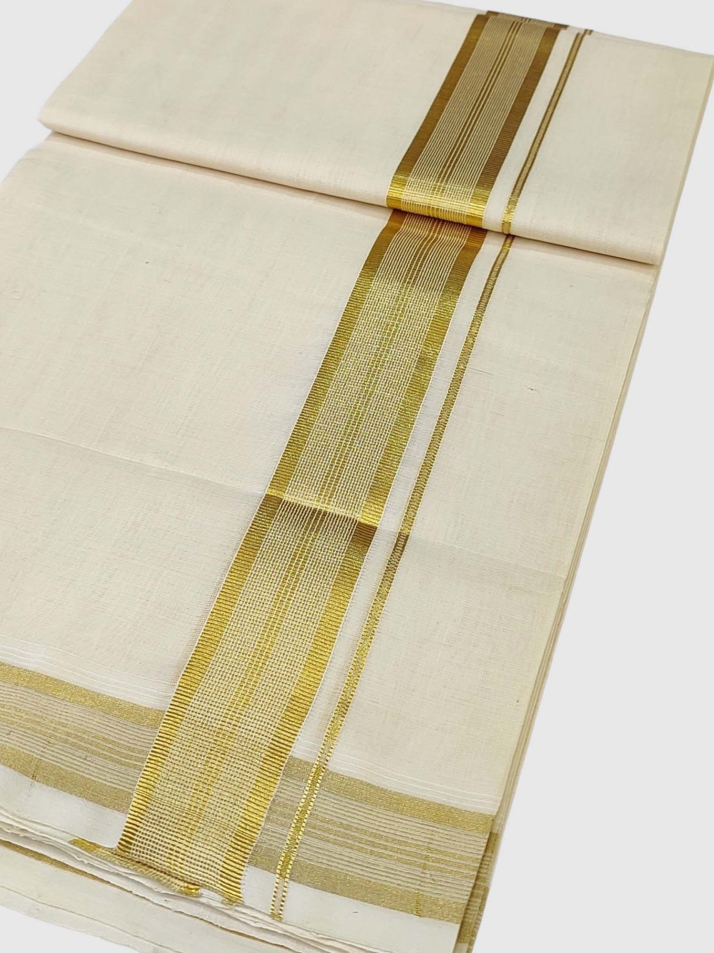 Premium Wedding Handloom Balaramapuram Unaakupaavu Kasavu Mundu for Men