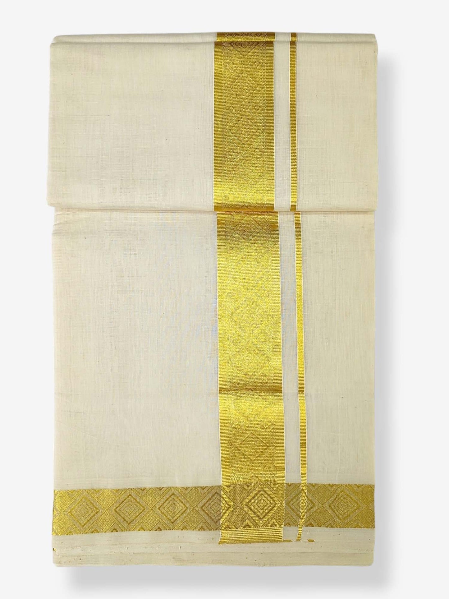 Premium Wedding Handloom Balaramapuram Unaakupaavu Kasavu Mundu for Men