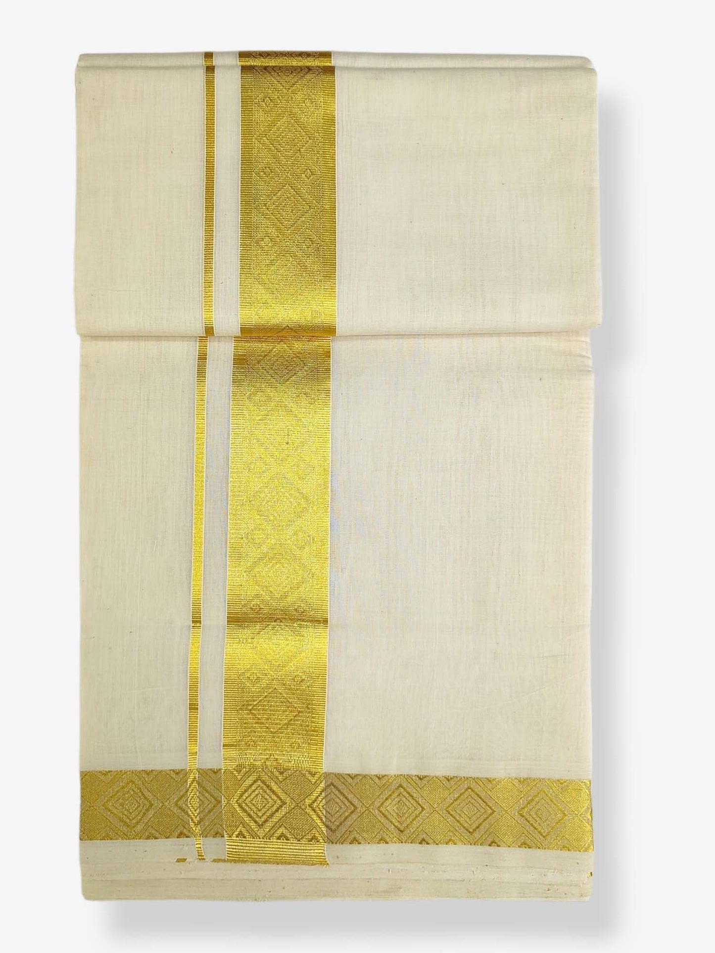 Premium Wedding Handloom Balaramapuram Unaakupaavu Kasavu Mundu for Men