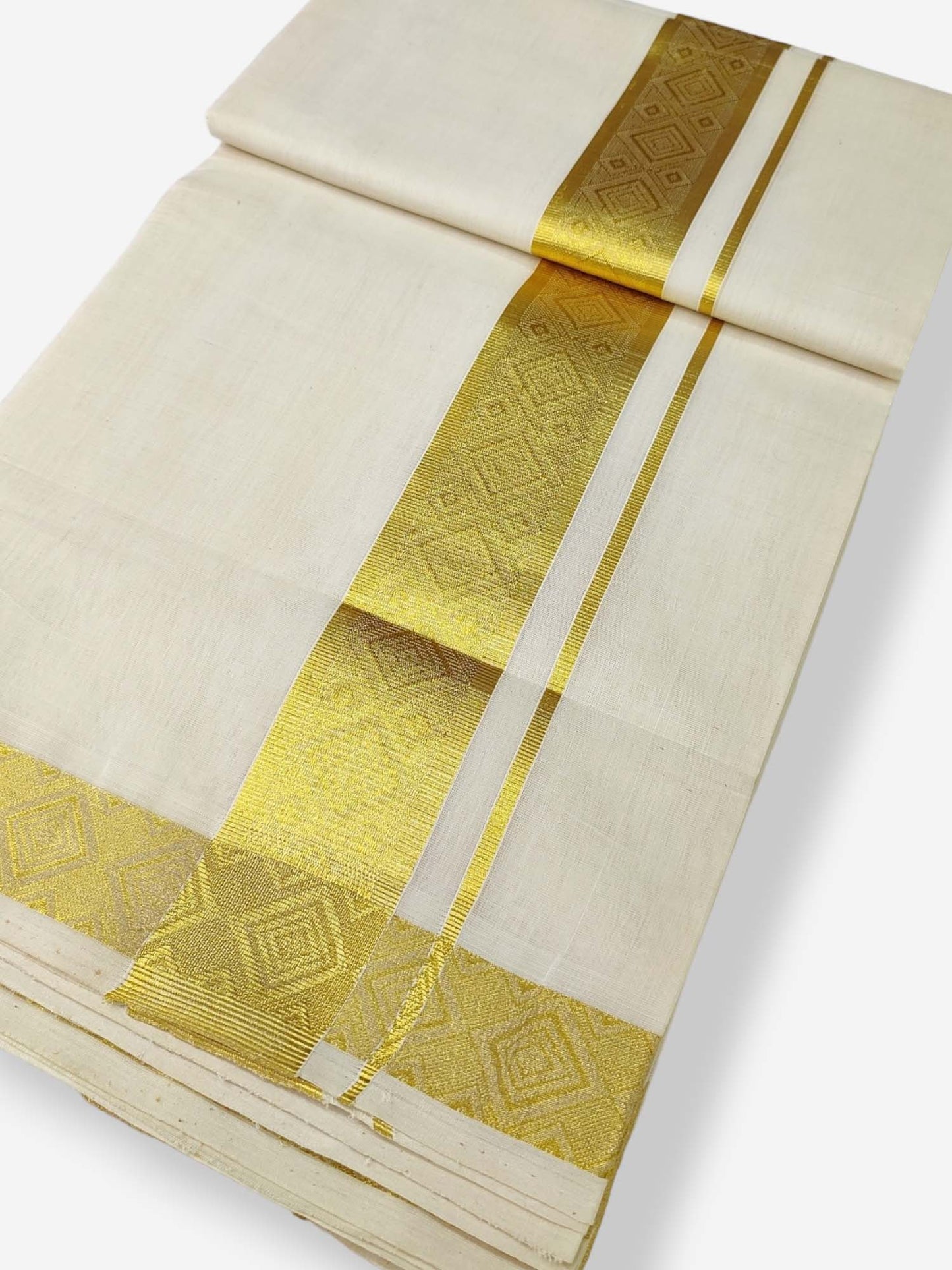 Premium Wedding Handloom Balaramapuram Unaakupaavu Kasavu Mundu for Men