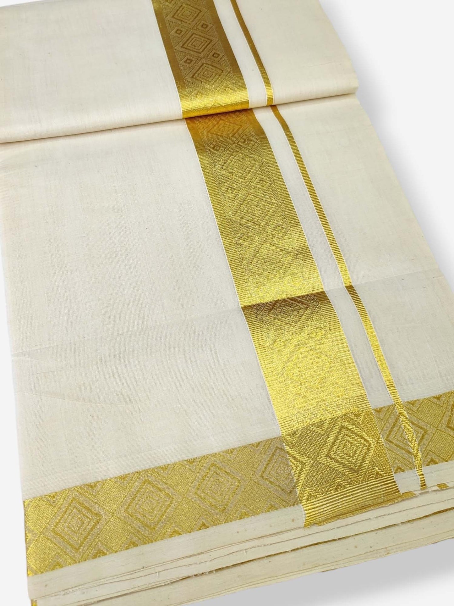 Premium Wedding Handloom Balaramapuram Unaakupaavu Kasavu Mundu for Men