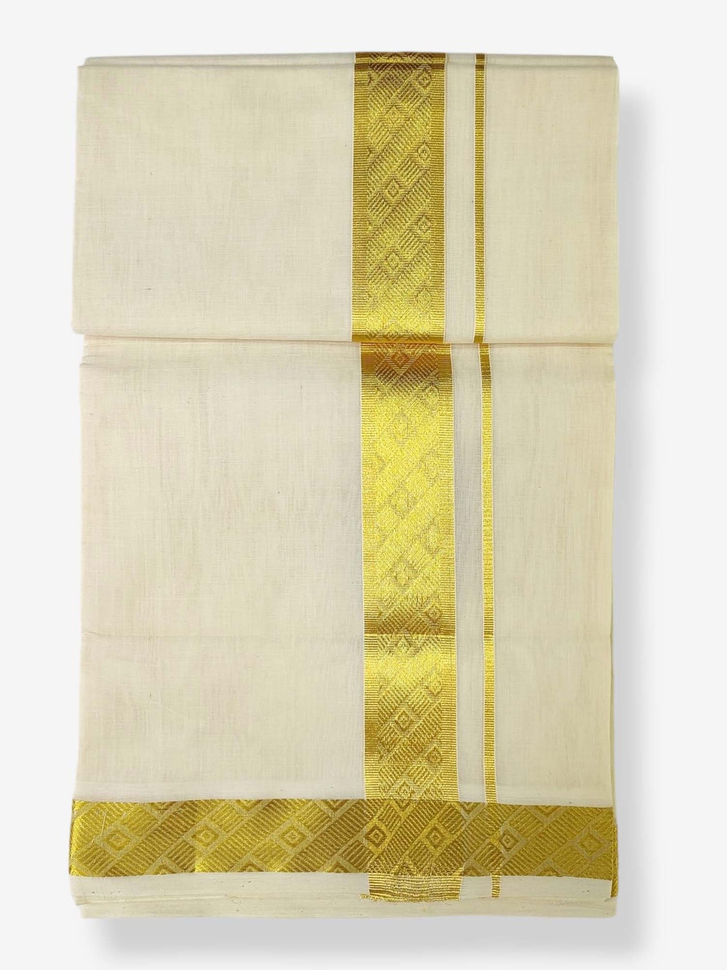 Premium Wedding Handloom Balaramapuram Unaakupaavu Kasavu Mundu for Men