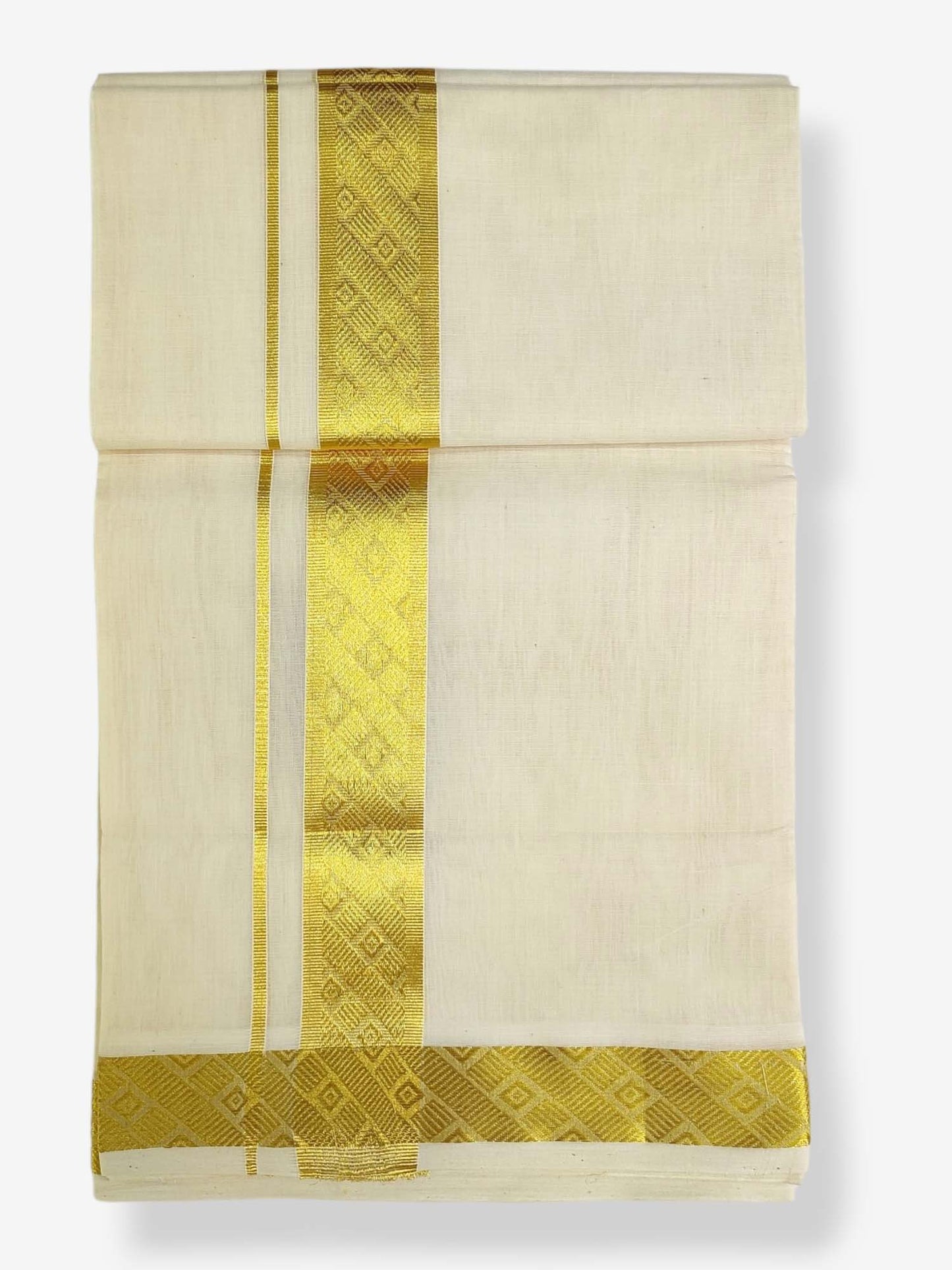 Premium Wedding Handloom Balaramapuram Unaakupaavu Kasavu Mundu for Men