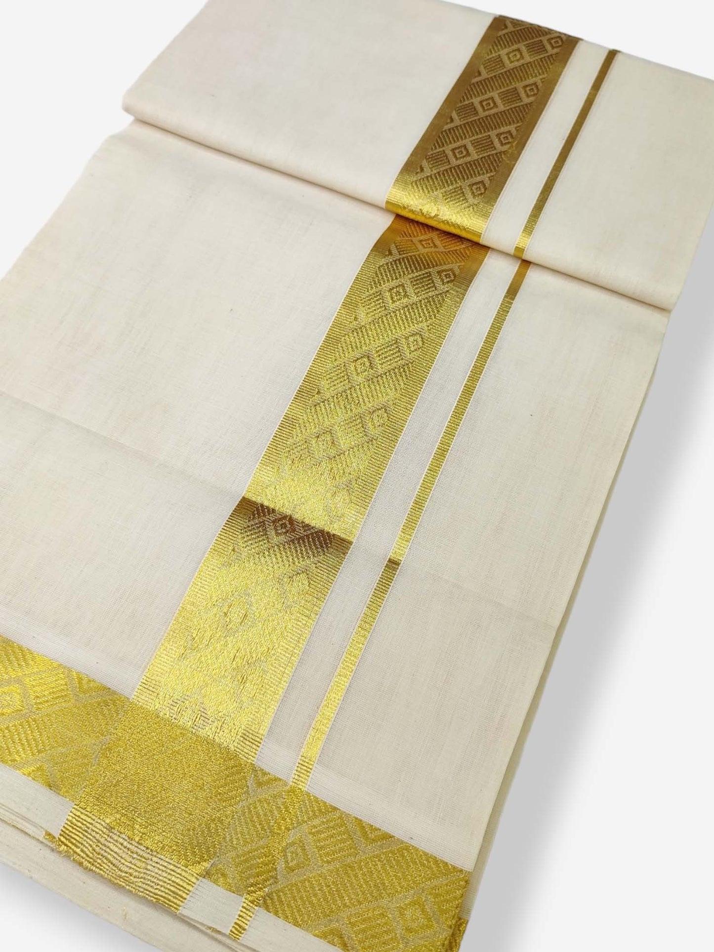 Premium Wedding Handloom Balaramapuram Unaakupaavu Kasavu Mundu for Men