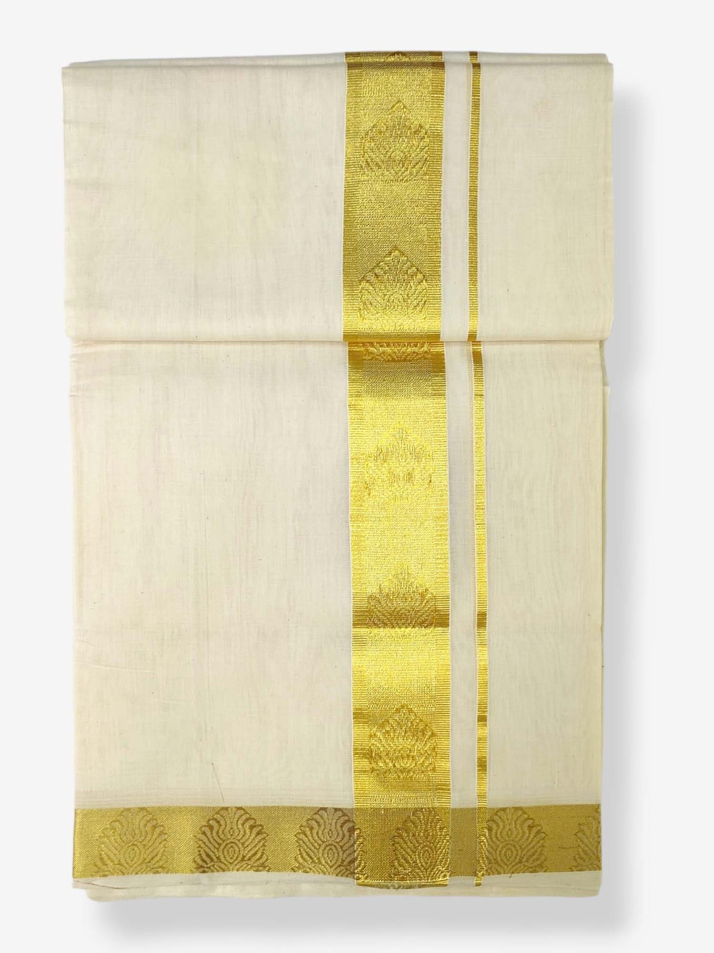 Premium Wedding Handloom Balaramapuram Unaakupaavu Kasavu Mundu for Men