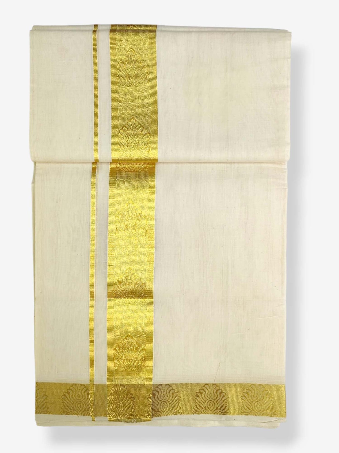 Premium Wedding Handloom Balaramapuram Unaakupaavu Kasavu Mundu for Men