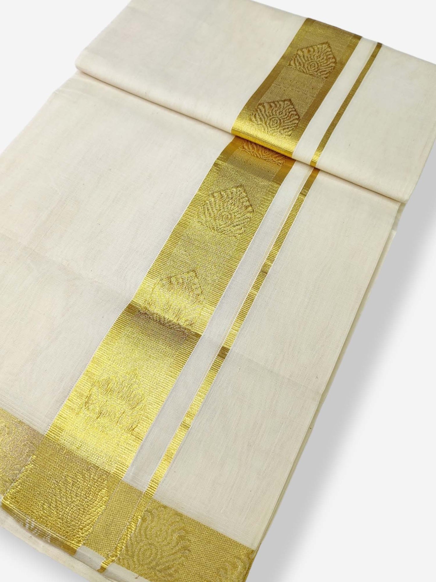 Premium Wedding Handloom Balaramapuram Unaakupaavu Kasavu Mundu for Men